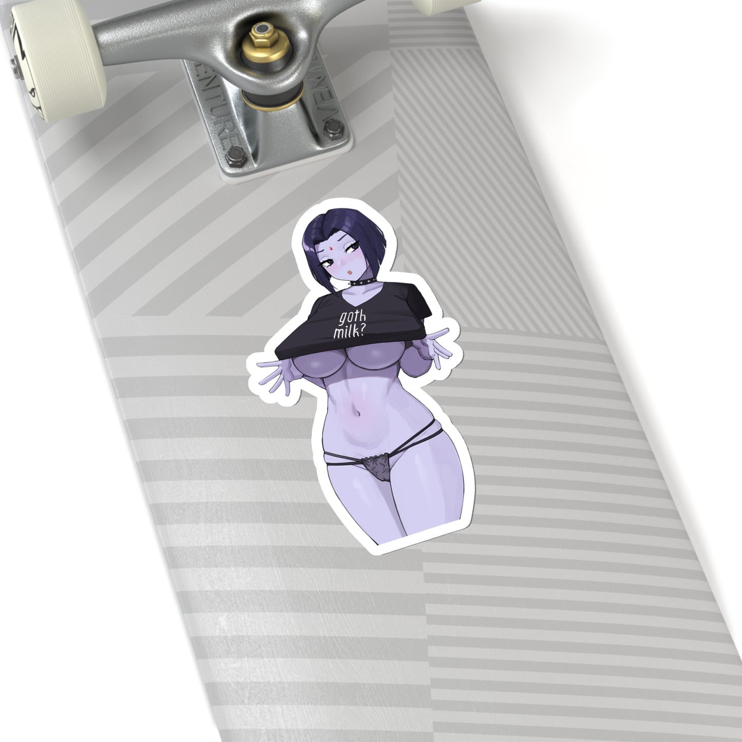 Lewd Raven Sticker | Goth Milk | Kiss-Cut Sticker | Sexy Raven Sticker | Sexy Anime Sticker | Lewd Anime Sticker | Otaku | Waifu