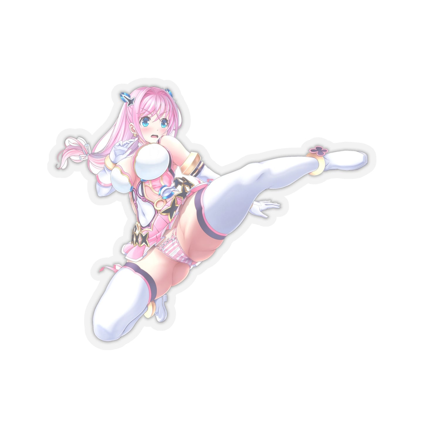 Lewd Cheery Pink Sticker | Sexy Kick | Sexy Anime Sticker | Lewd | Waifu | Otaku | Aigan Tenshi