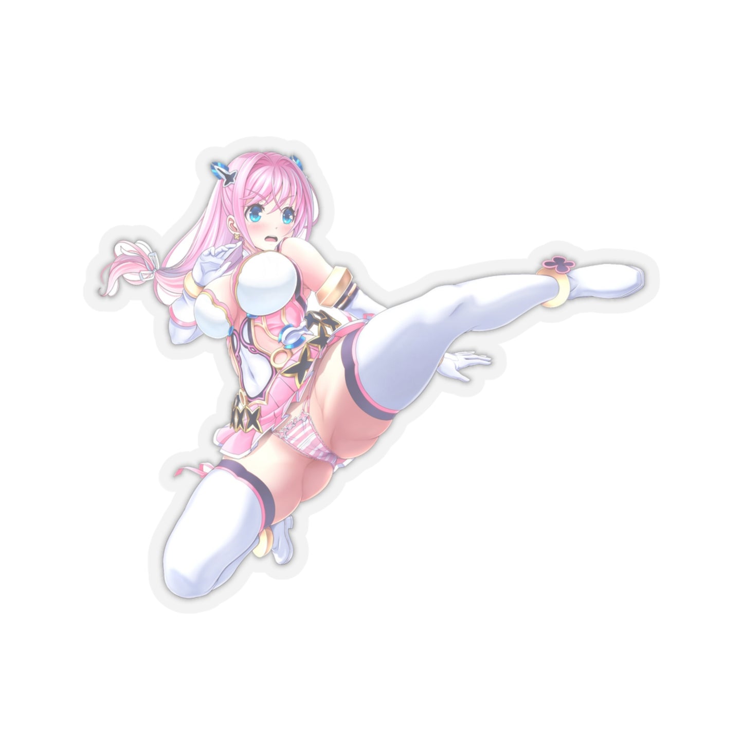 Lewd Cheery Pink Sticker | Sexy Kick | Sexy Anime Sticker | Lewd | Waifu | Otaku | Aigan Tenshi