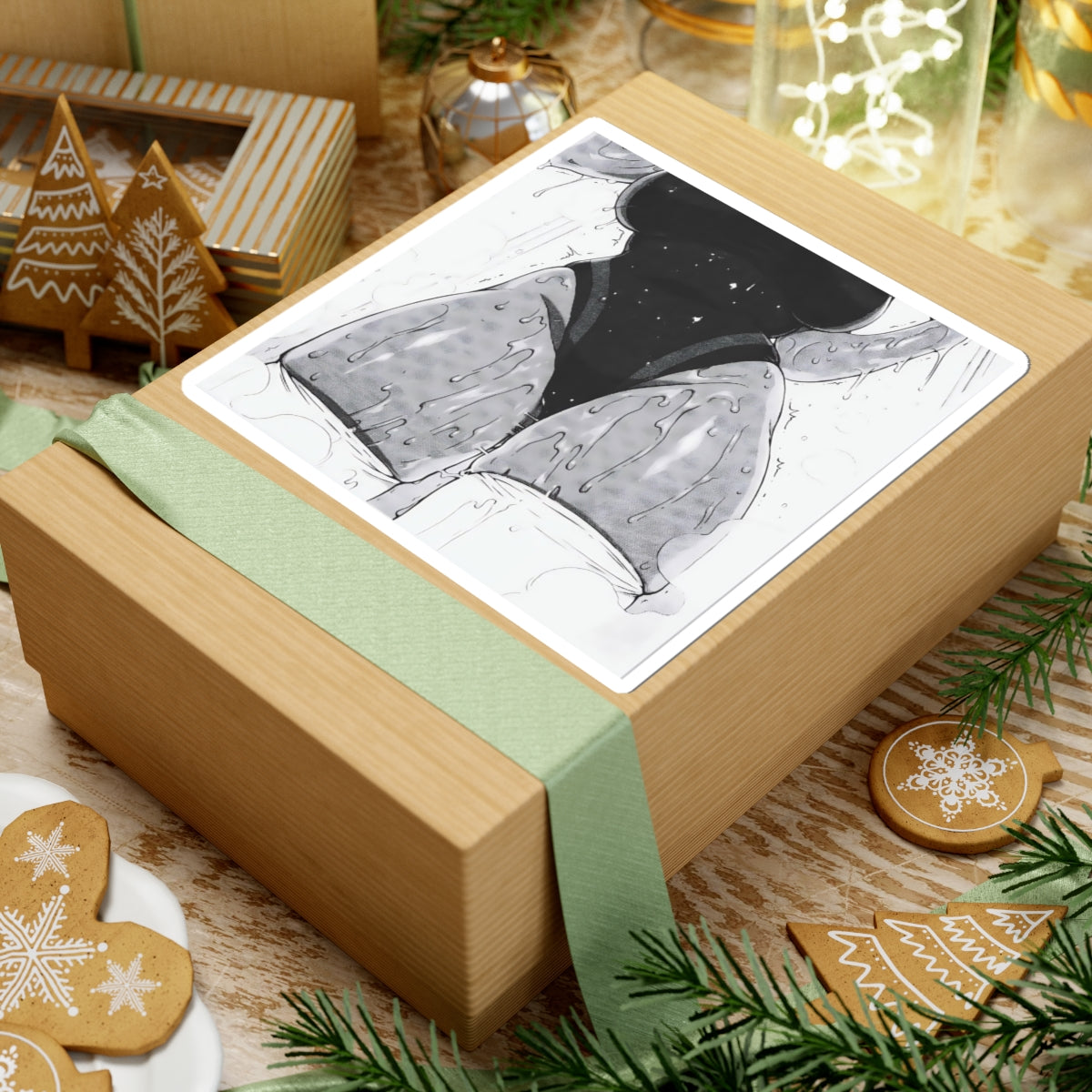 Sweaty Thighs Sticker | Aesthetic Ecchi | Black And White