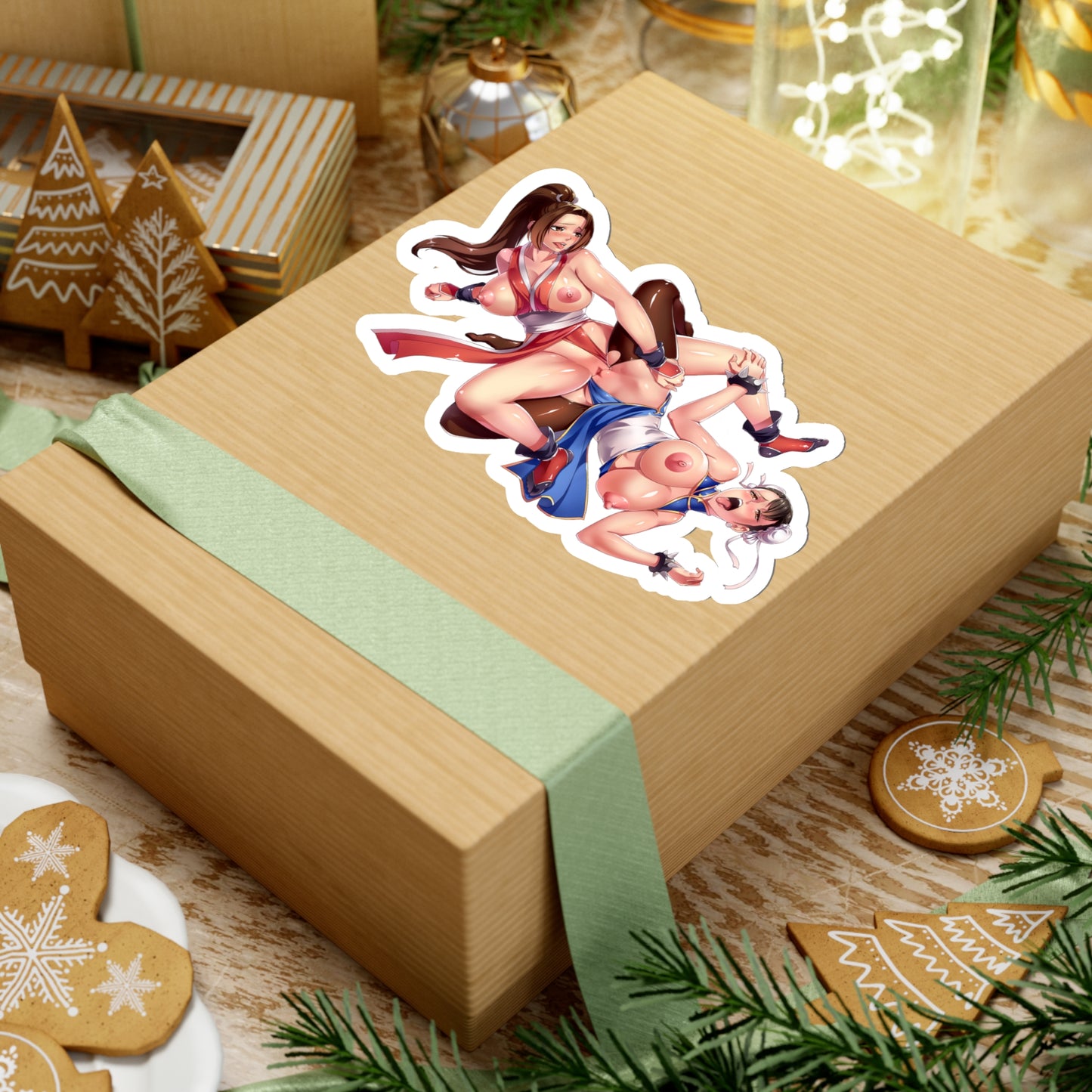 Lewd Chun-Li And Mai Shiranui Sticker | Scissoring | Lesbian | Yuri | Streetfighter Sticker | Uncensored Anime | Lewd Anime Sticker | Tits | Boobs | King Of Fighters | Sexy Anime Sticker | Nami