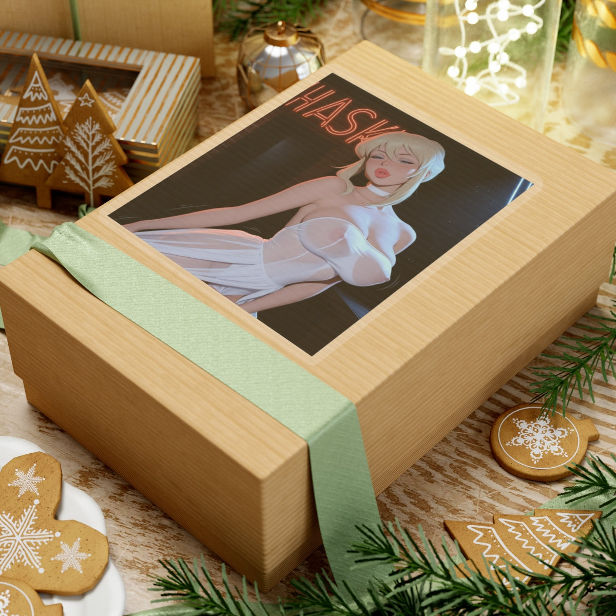 Lewd Sticker | Blod White Dress | Hentai NSFW Sticker | Stripper