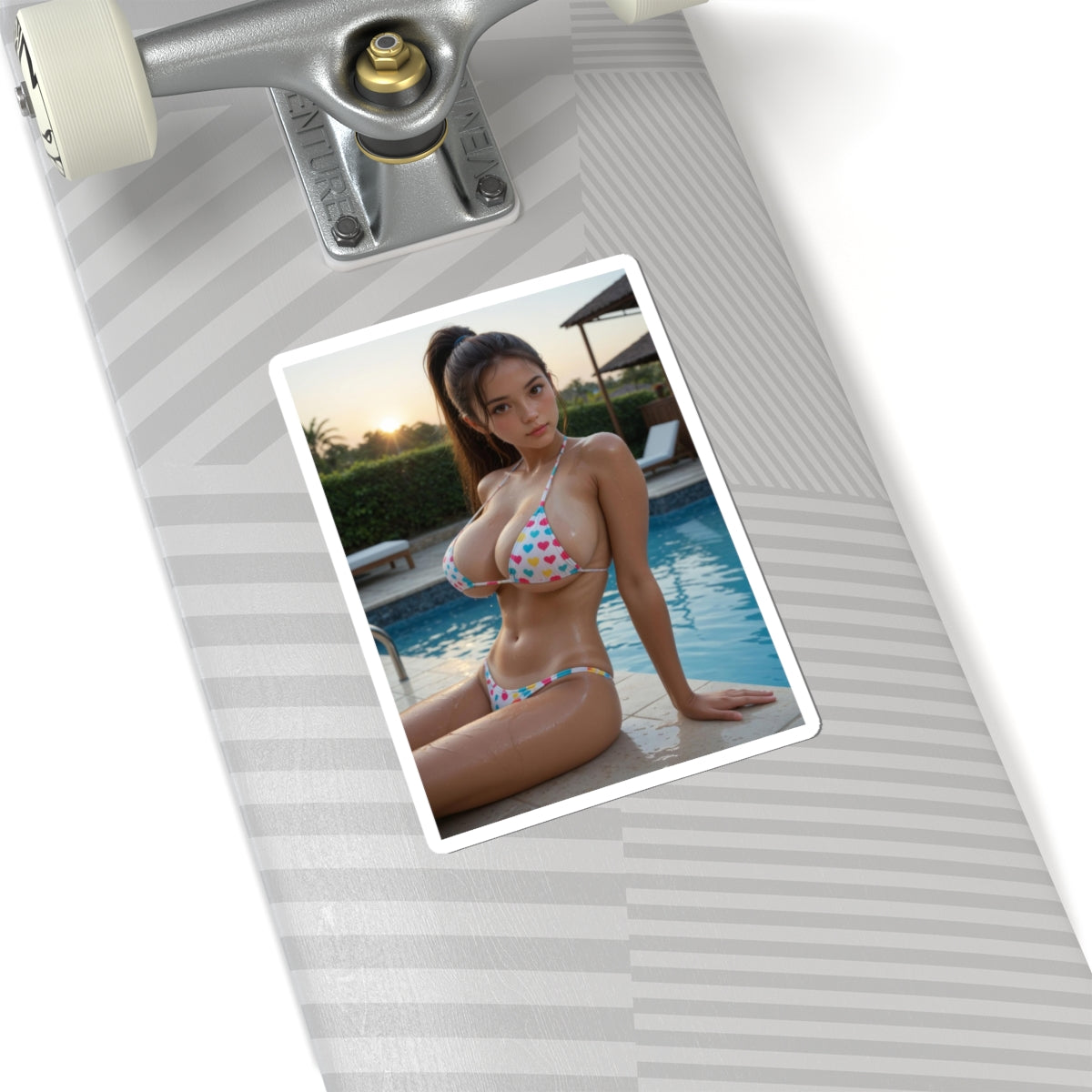 Sexy Asian Girl Sticker | Beautiful Boobs | NSFW Sticker | Bikini Pool