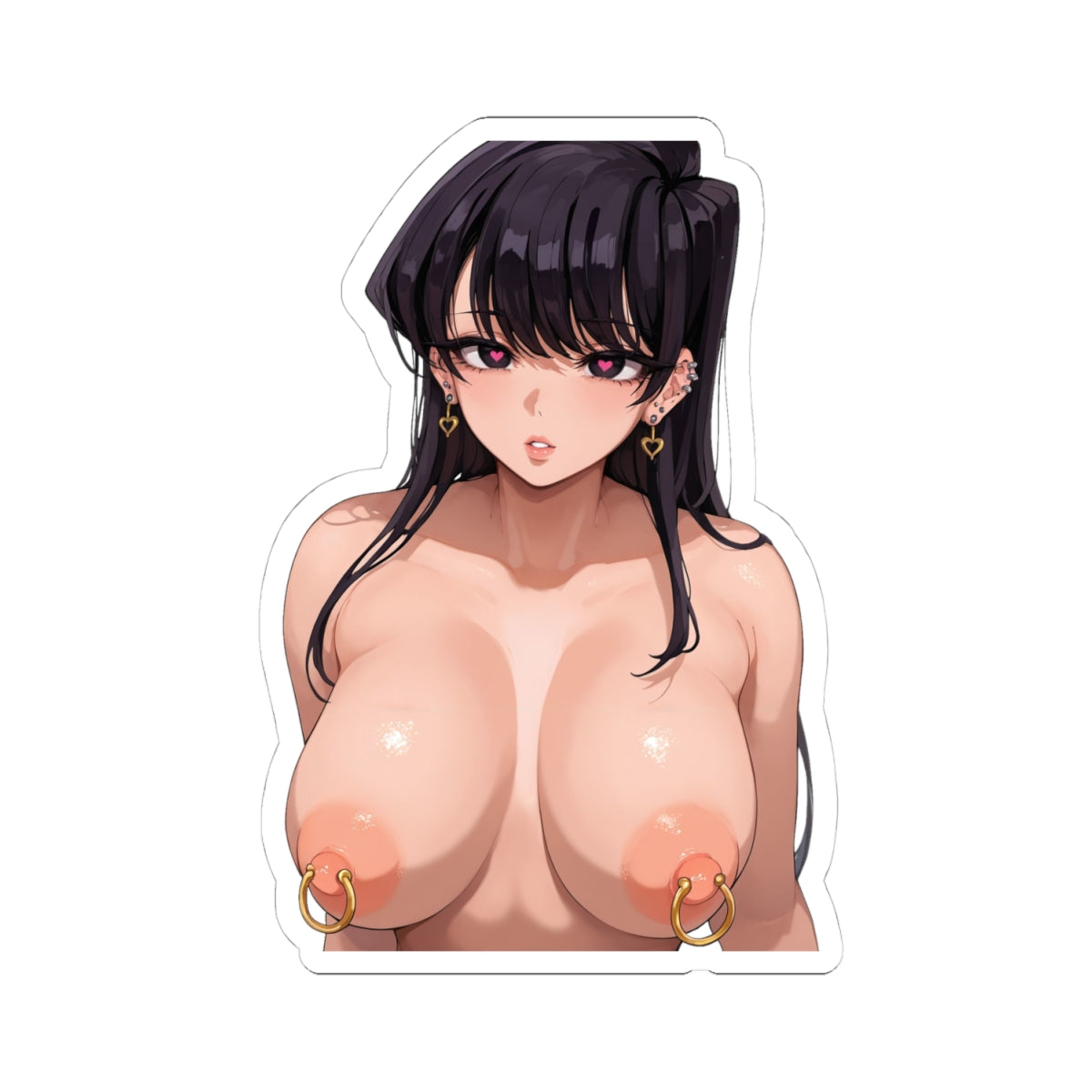 Hentai Sticker | Kiss-Cut Sticker | Komi | Nipple Piercings | Oppai