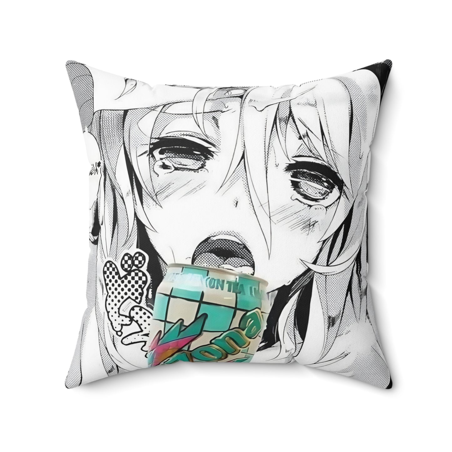 Ahegao Face Pillow | Ahegao Square Pillow | Funny Anime Pillow | Gift For Otaku | Gift For Waifu | Gift For Anime Lover