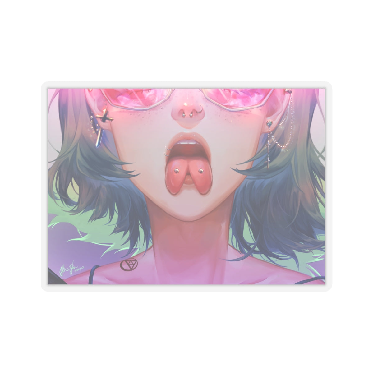 Lewd Tounge Sticker | Tounge Splitting