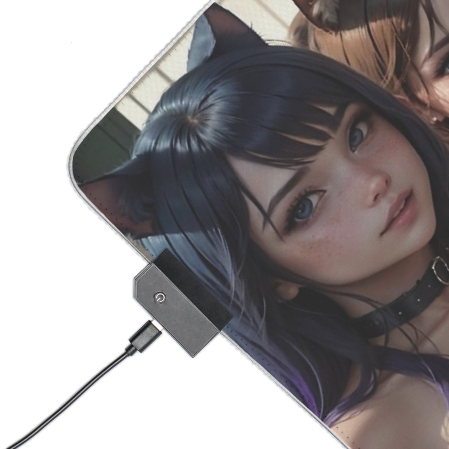 Lewd Mousepad | Catgirls | Cat Ears | LED Option | Harem | Naked Anime Girls | Nude Tits | Ecchi | Waifu | Otaku | RGB Mousepad