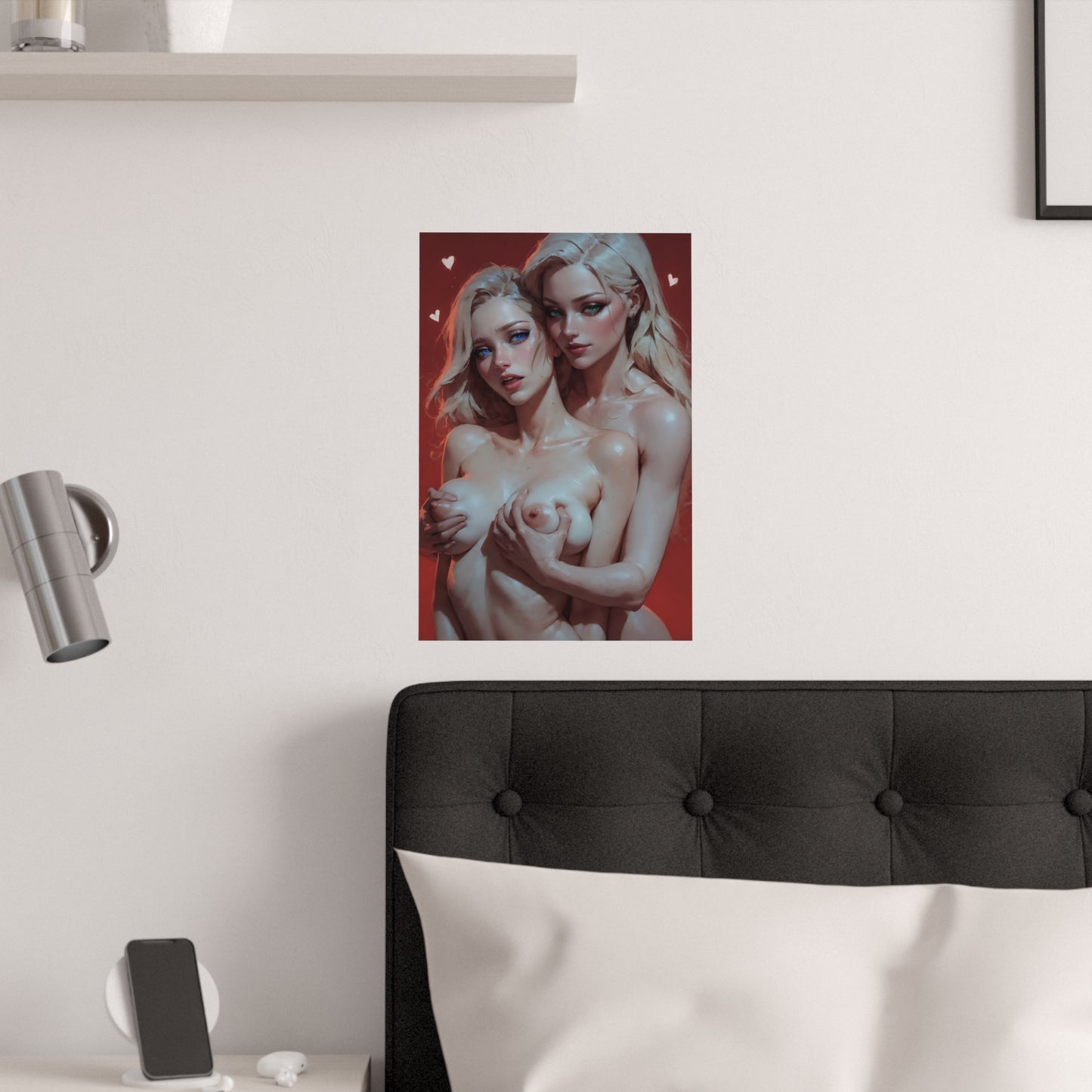 Sexy Waifu Poster | Yuri | Hot Anime Girls | Ecchi | Lesbian | Beautiful | Tits