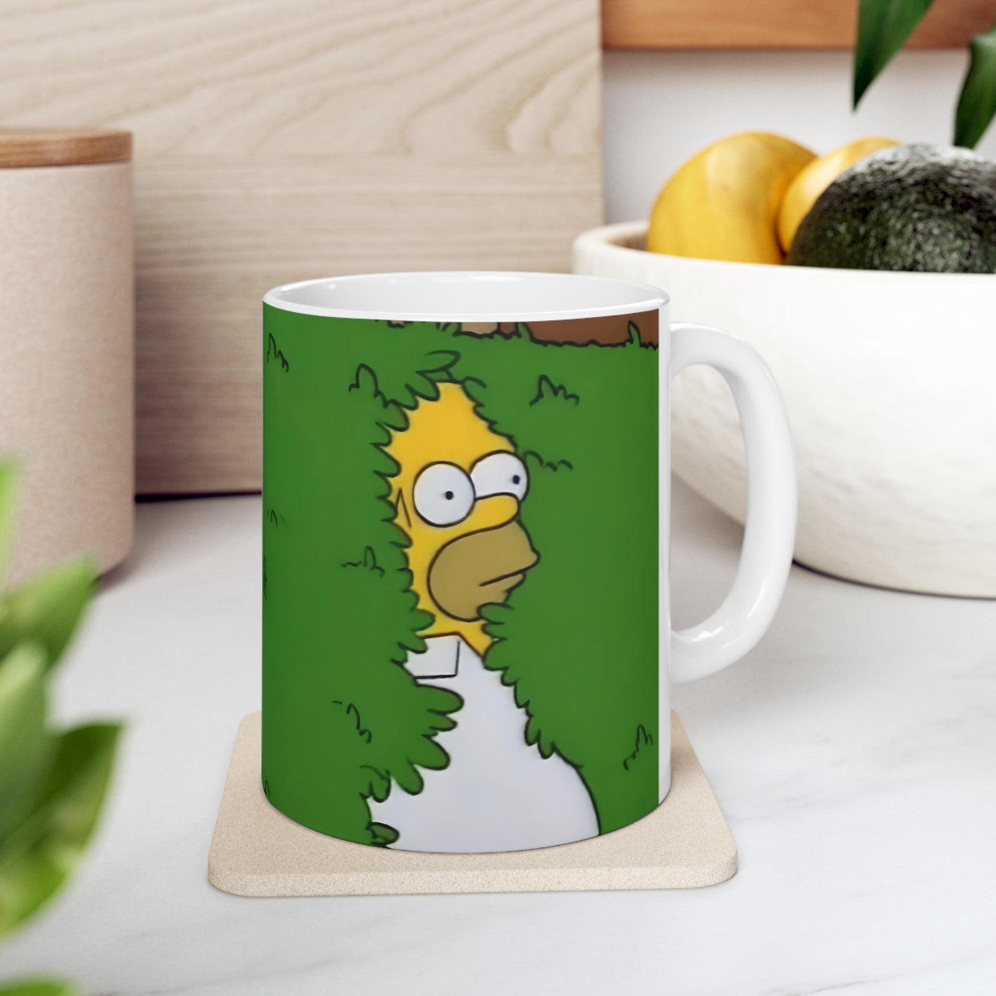 Homer Simpson Mug | Homer Backing Into Bush Meme Mug | Funny Mug | The Simpsons | Meme Mug