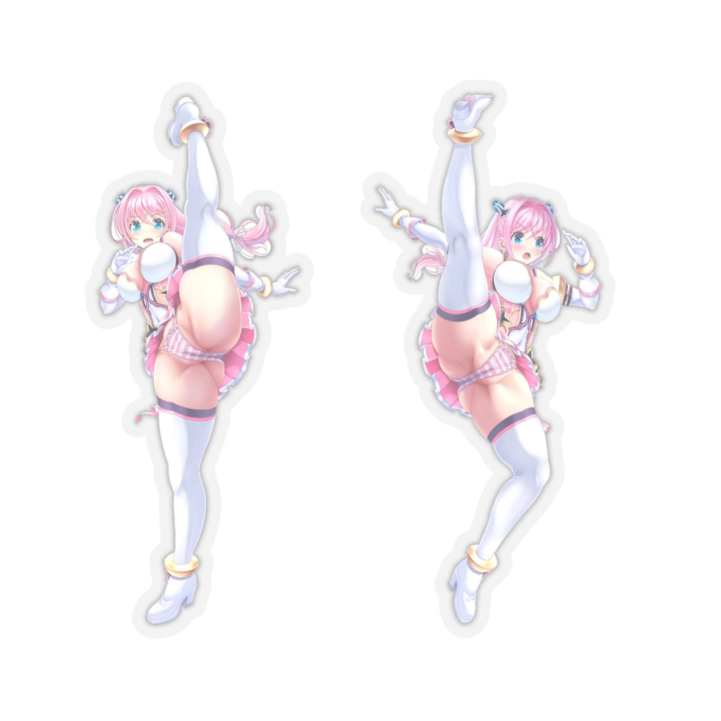 Lewd Cheery Pink Sticker | 2 Stickers For The Price of 1 | Sexy Kick | Sexy Anime Sticker | Lewd | Waifu | Otaku | Aigan Tenshi