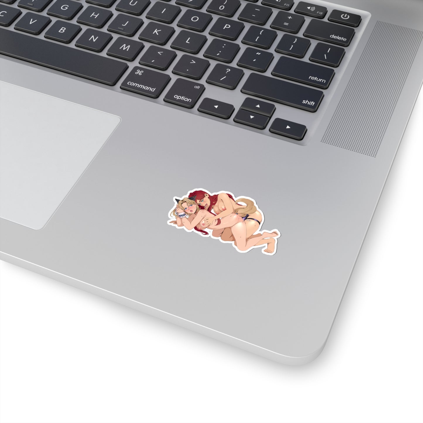 Lewd Lux And Katarin Sticker | Yuri | Fucking | LOL | Cat Ears | Kiss-Cut Sticker | Naked Anime Sticker | Uncensored Anime | Lesbian | Strap-On | Chains | Sex | Bondage
