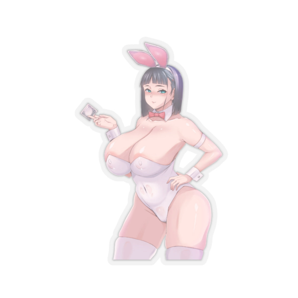 Lewd Anime Girl Sticker | Hentai Sticker | Lewd | Rule 34 | Otaku | Waifu | Leather | Bunny Costume | Condom | Big Tits