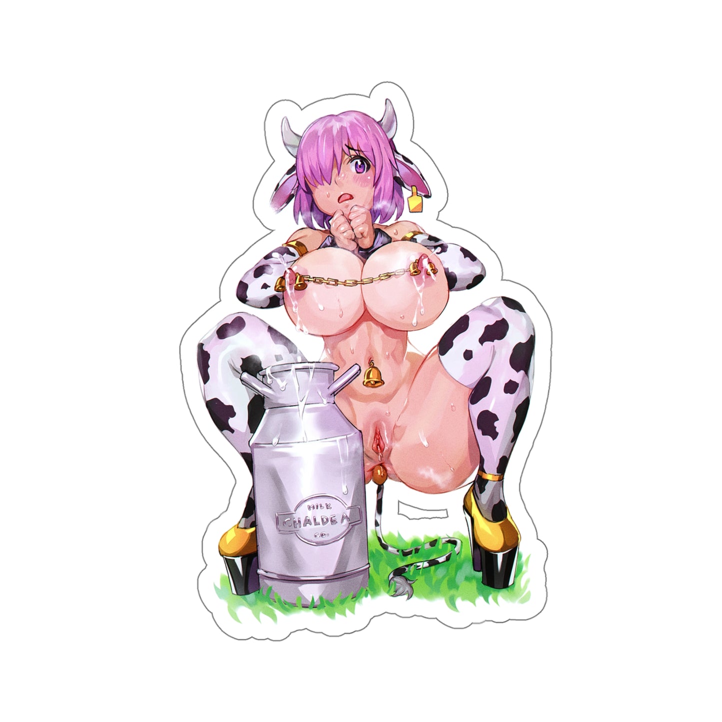 Lewd Mashu Kyrielight Sticker | HuCow | Cow Costume | Fate Grand Order Sticker | Lewd Anime Sticker | Sexy Anime Sticker | Milk