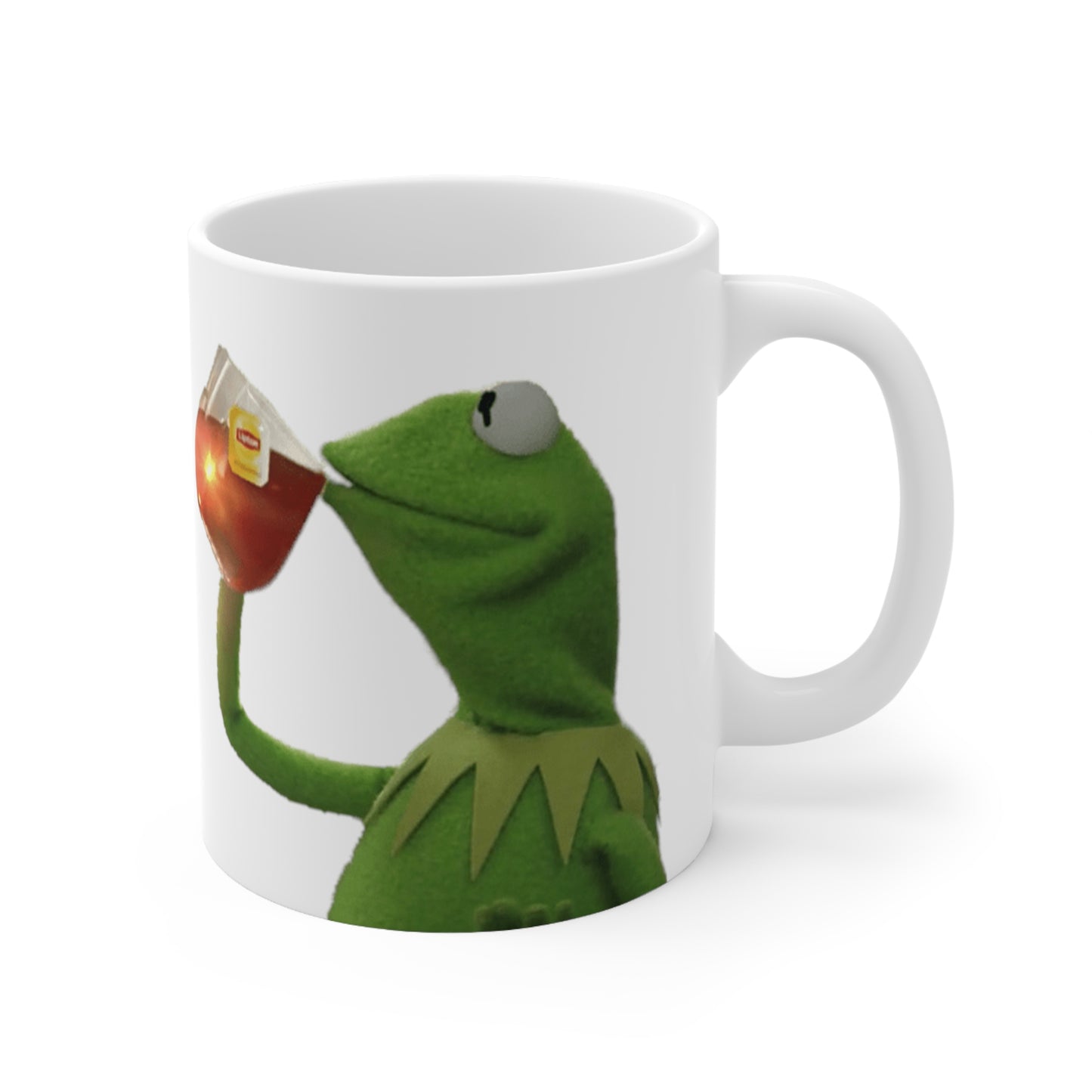 Kermit The Frog Meme Mug | None Of My Business Meme Mug | Funny Mug | Tea Sipping Kermit | Meme Mug | Kermit Drinking Tea