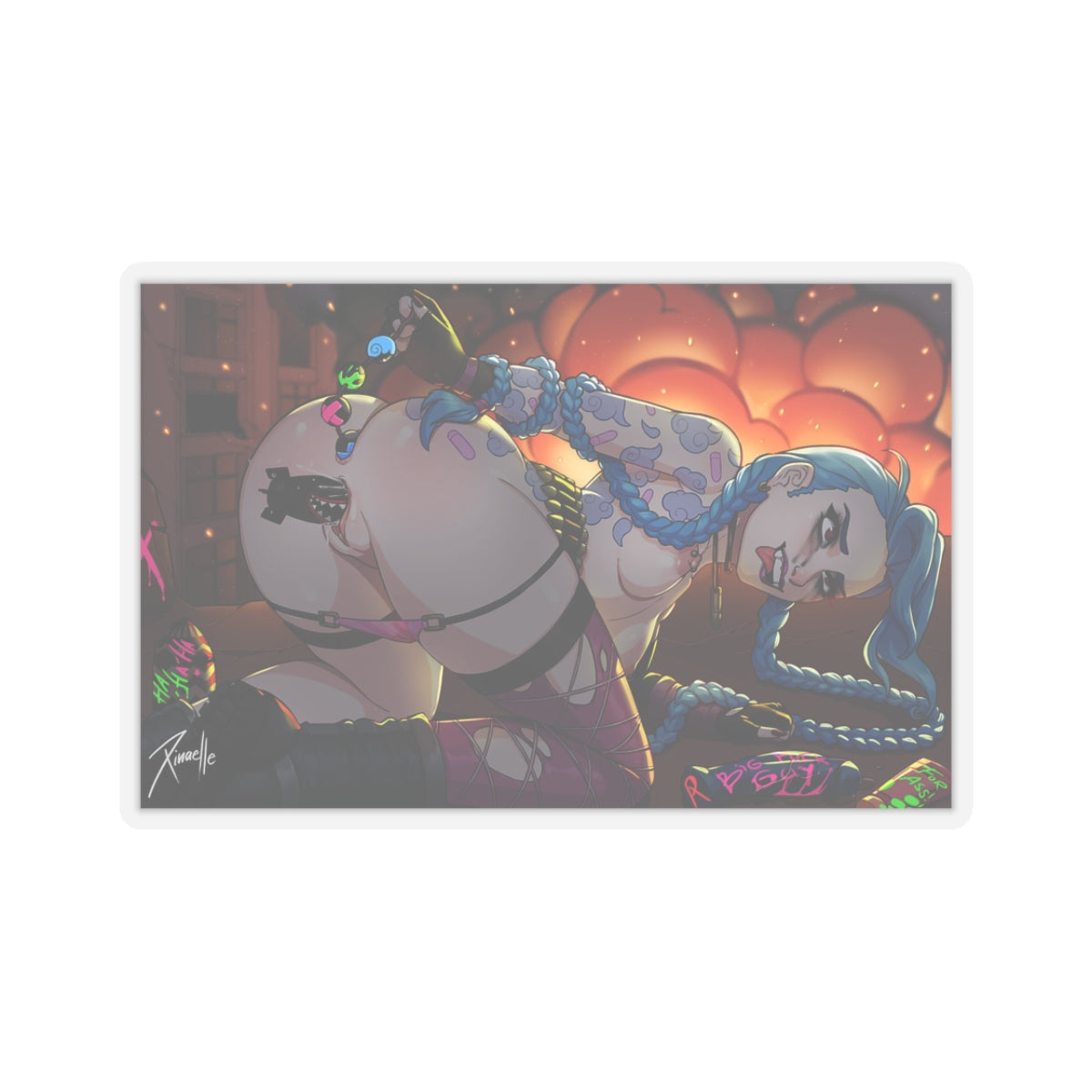 Sexy Jinx Sticker | Anal Beads | Lewd Sticker | Lewd Anime Sticker | Hentai Sticker | Anal Plug | Anus | Anal