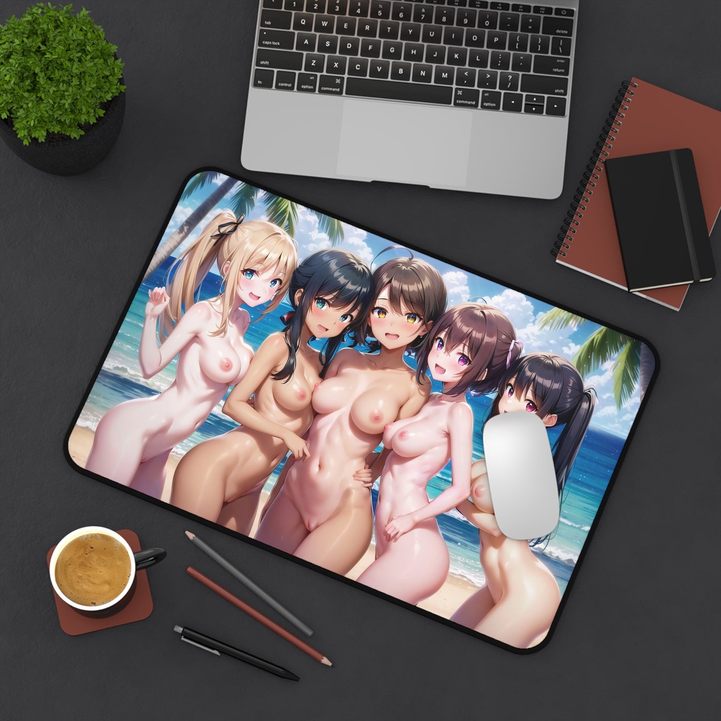 Lewd Anime Mouse Pad | Sexy Girls at the Beach | NSFW | Uncensored Pussy | Tits | Boobs | Naked Anime Girls | Ecchi | Waifu | Otaku | Lewd Desk Mat | Sexy Playmat | Harem