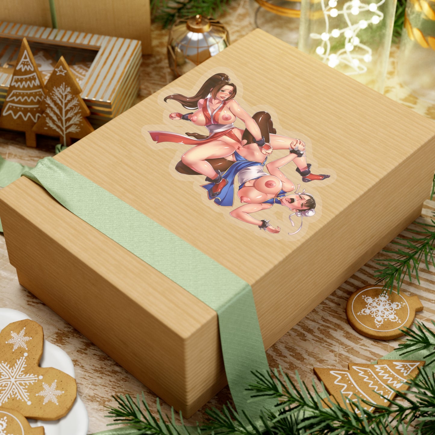 Lewd Chun-Li And Mai Shiranui Sticker | Scissoring | Lesbian | Yuri | Streetfighter Sticker | Uncensored Anime | Lewd Anime Sticker | Tits | Boobs | King Of Fighters | Sexy Anime Sticker | Nami