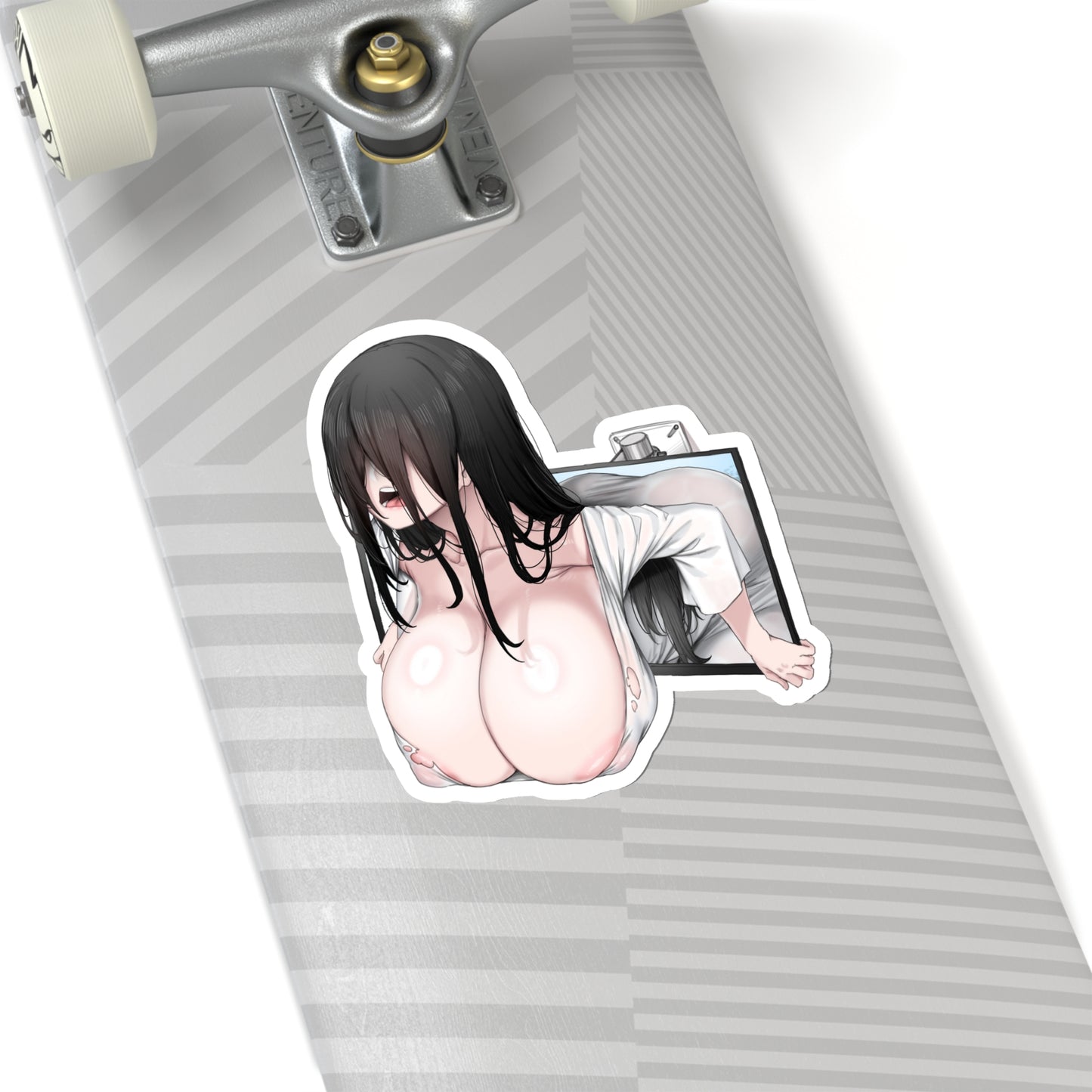 Lewd Sadako Sticker | Coming Out Of The TV | Big Boobs | Funny Anime Sticker | Kiss-Cut Sticker | Uncensored Anime | Otaku | Waifu | Sexy Anime Sticker | Huge Tits