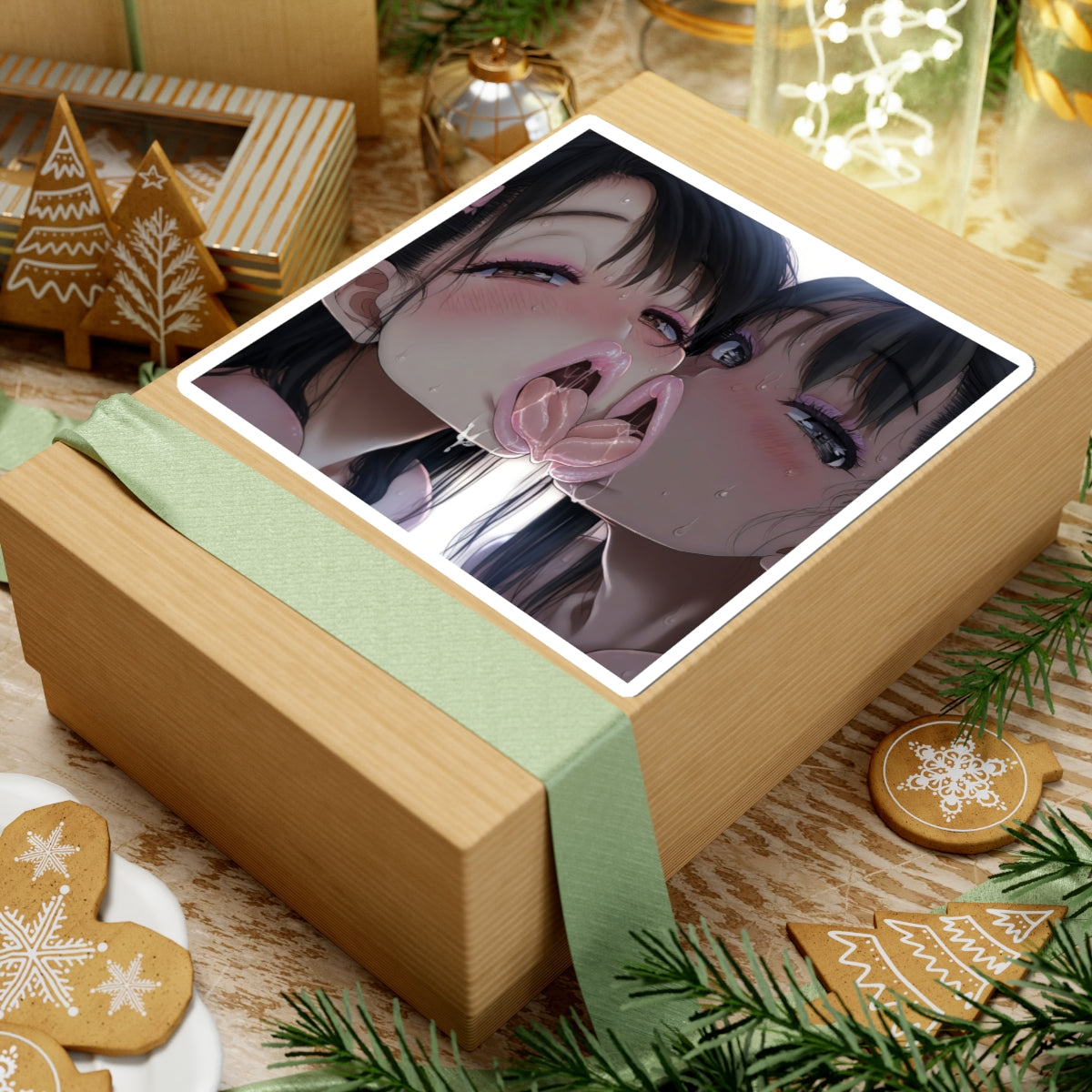 Yuri Kiss Sticker | Hentai | Lesbian
