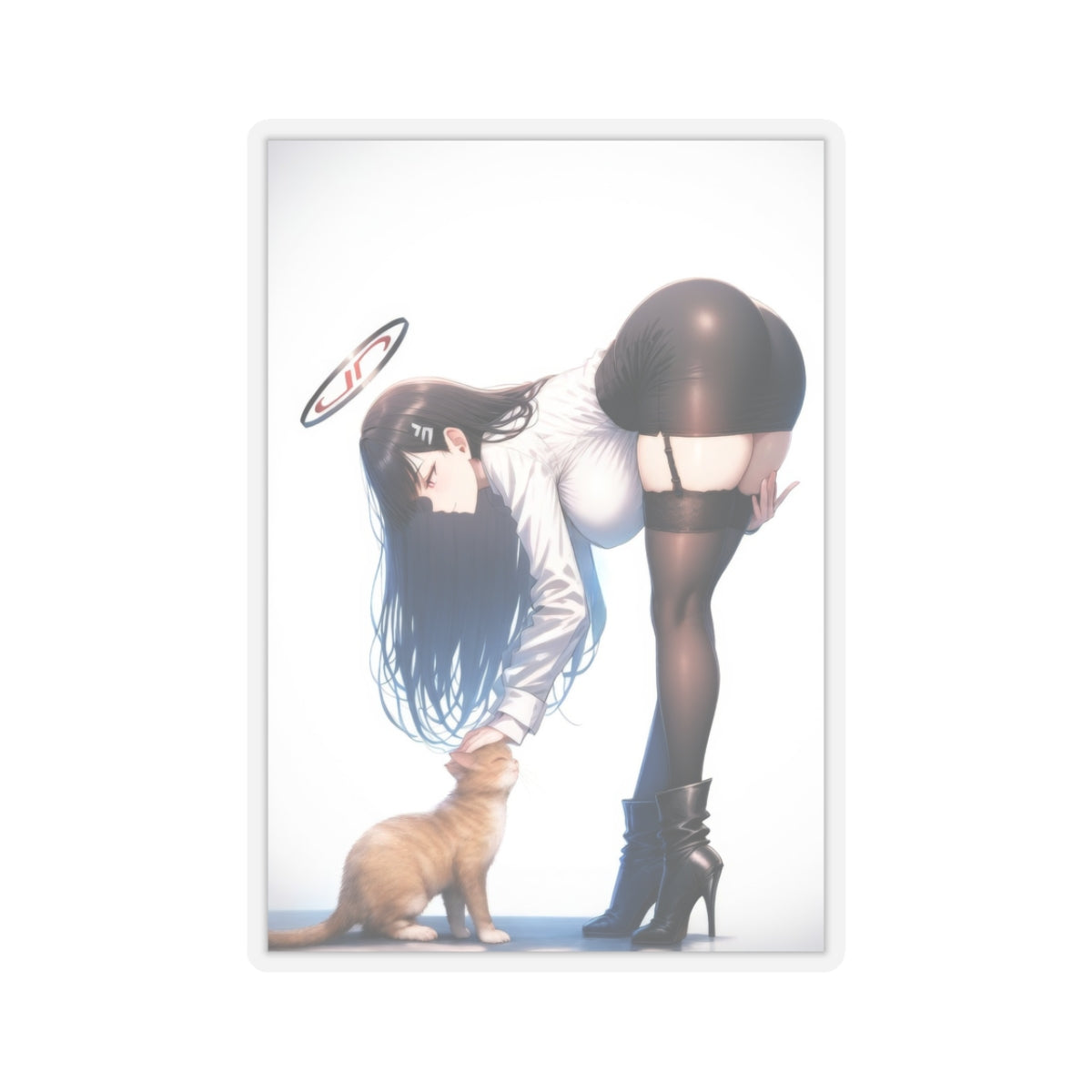 Sexy Waifu Sticker | Cat | Skirt Ass