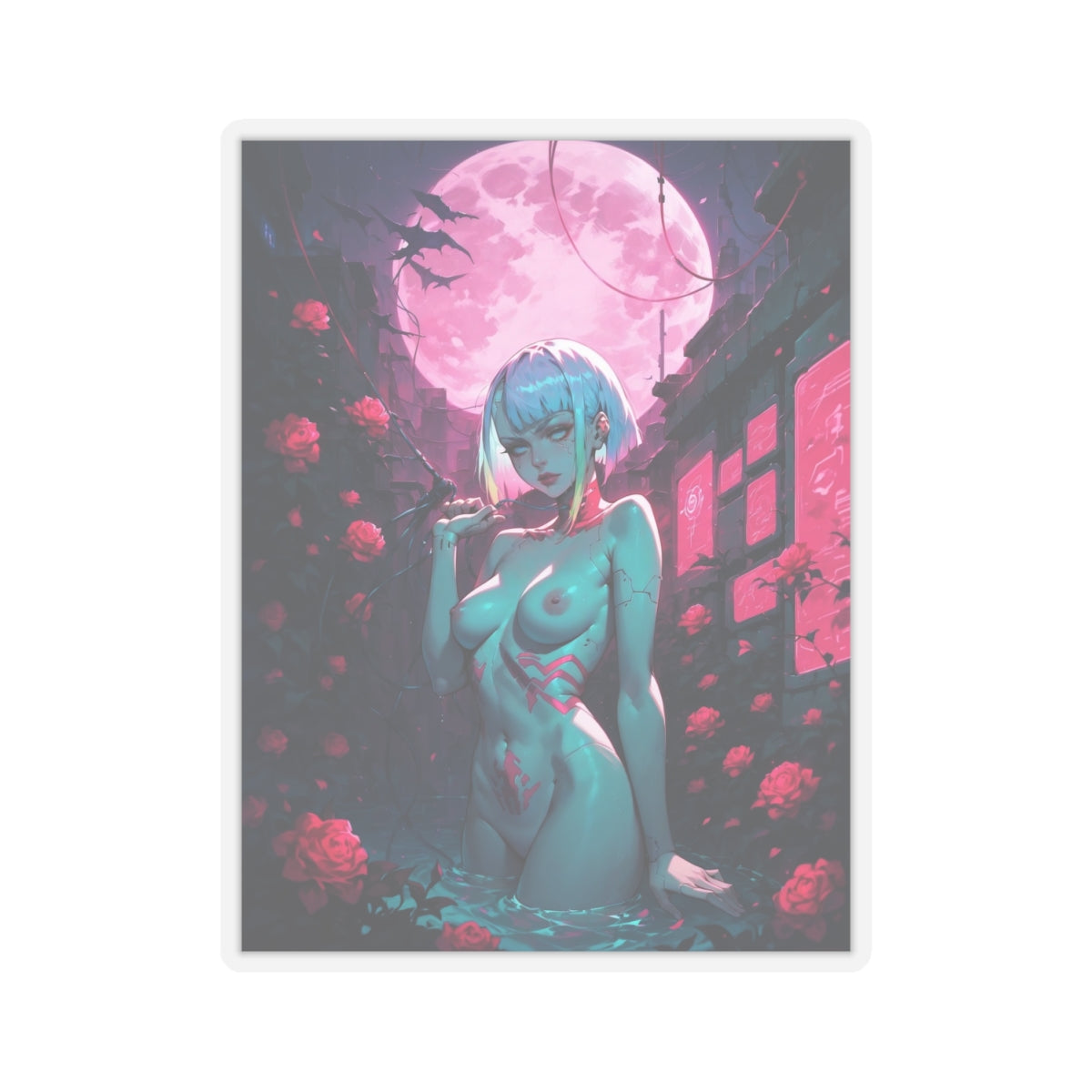 Sexy Cyberpunk Waifu Sticker | Lucy | Hentai | Oppai