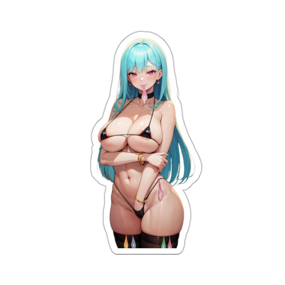 Sexy Anime Sticker | Sexy Anime Girl | Lewd Anime Sticker | Lewd Sticker | Sexy Waifu Sticker | Condoms | Bikini | Blue Hair