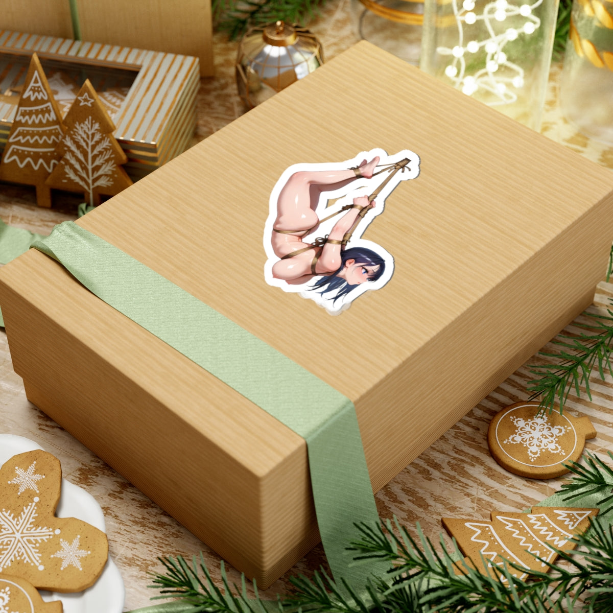 Hentai Sticker | Kiss-Cut Sticker | BDSM | Bondage | Hanging from Rope