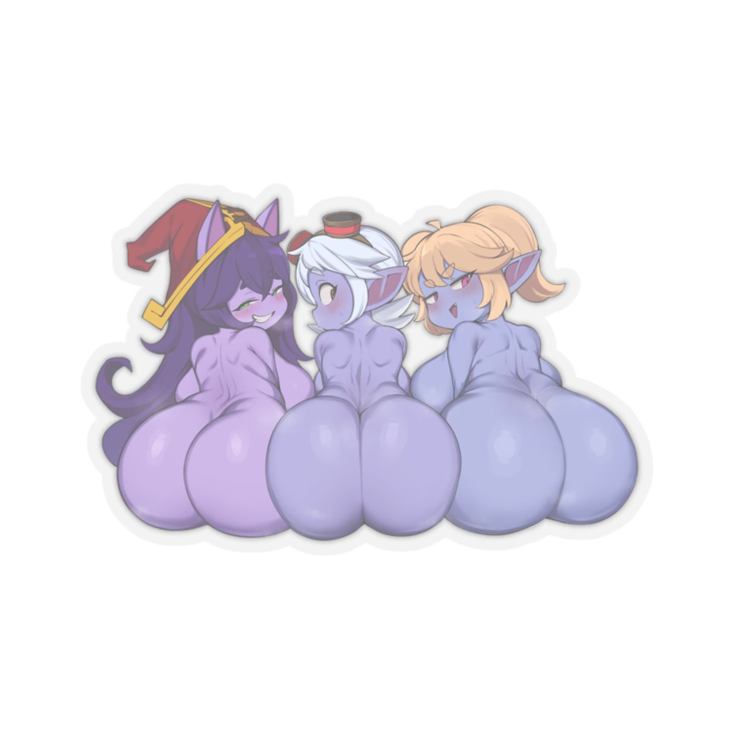 Lewd Lulu Poppy Tristana Sticker | Lol Sticker | Ass | Big Ass | Uncensored Anime | Lewd | Waifu | Otaku