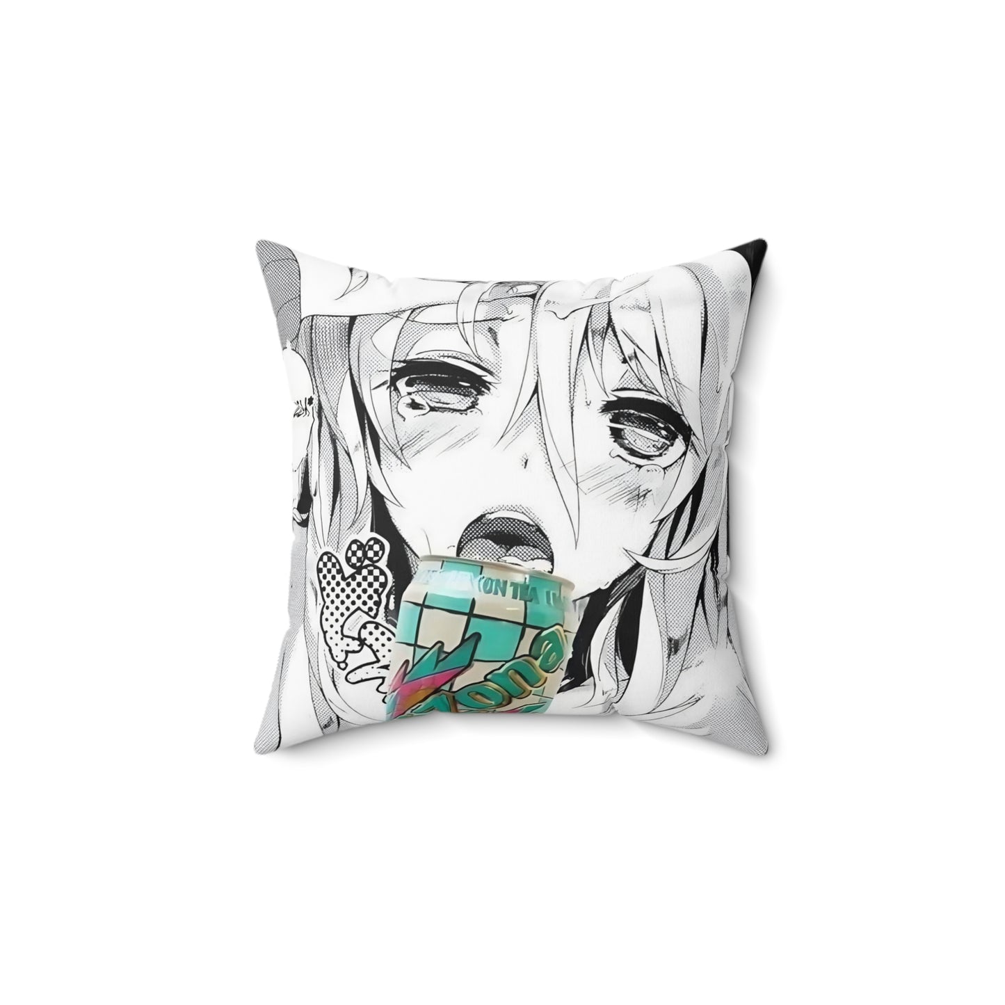 Ahegao Face Pillow | Ahegao Square Pillow | Funny Anime Pillow | Gift For Otaku | Gift For Waifu | Gift For Anime Lover