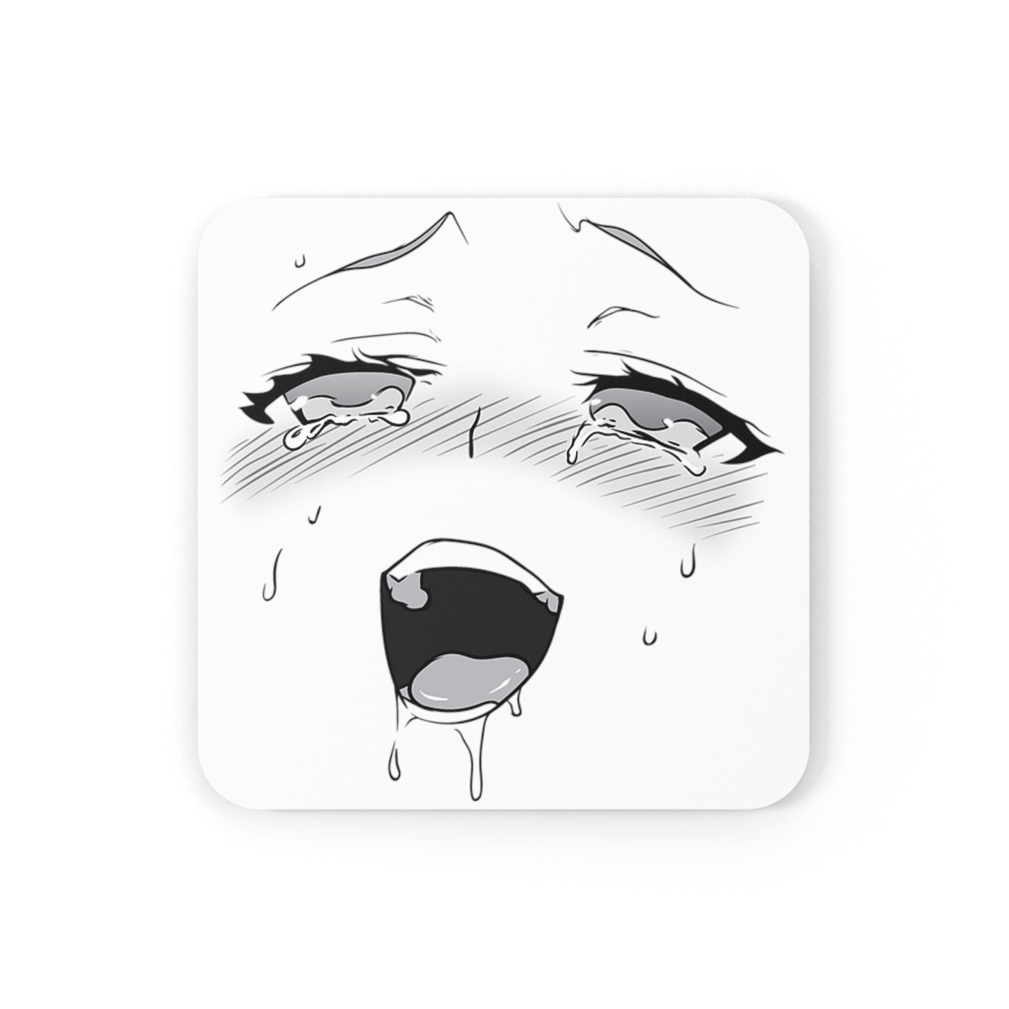 Ahegao Face Coaster | 4-Piece Set | Funny Anime Coasters | Gift For Otaku | Gift For Waifu | Gift For Anime Lover