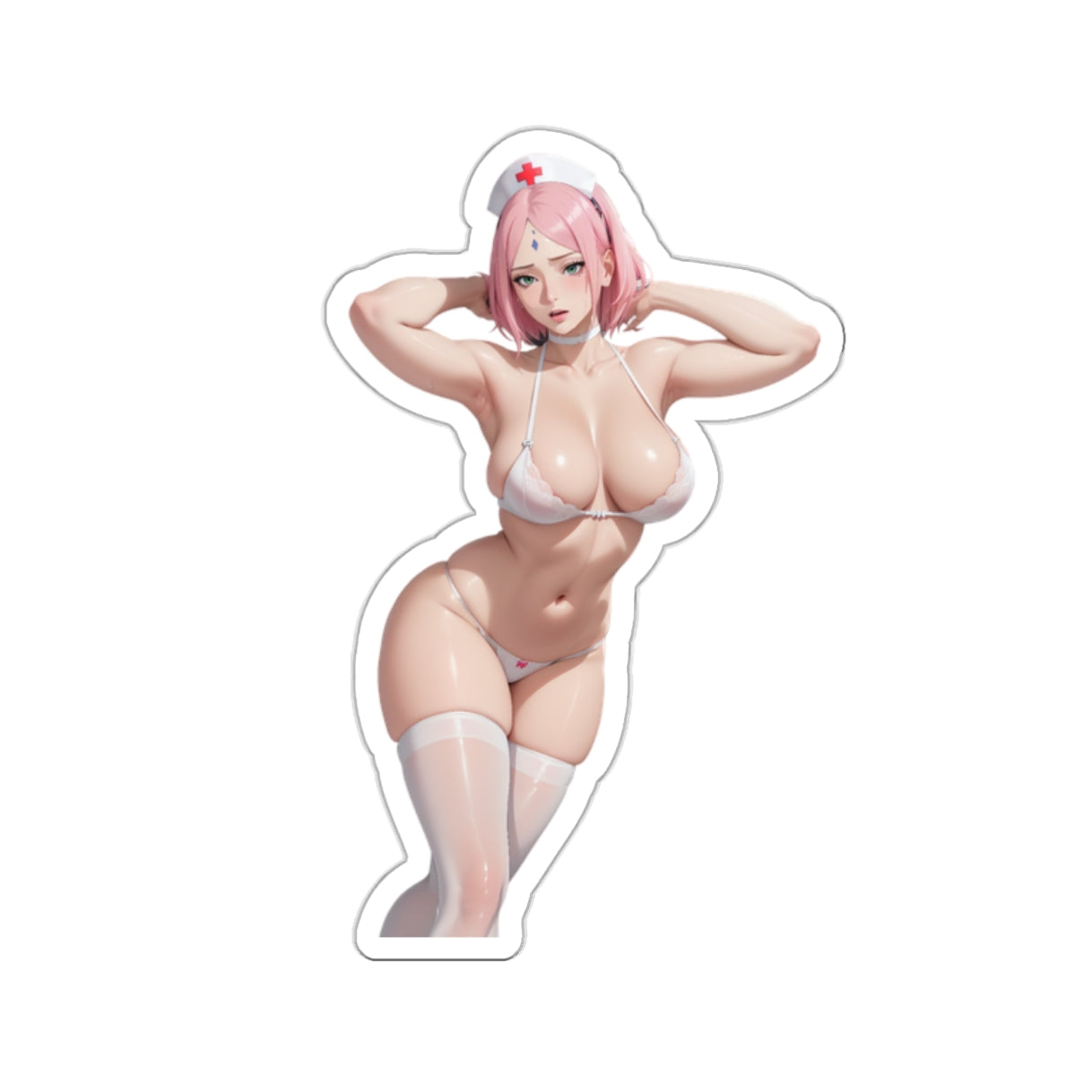 Sexy Waifu Sticker | Sakura | Sexy Nurse | Sexy Anime Sticker | Lewd Anime Sticker | Otaku | Waifu | Waifu Sticker
