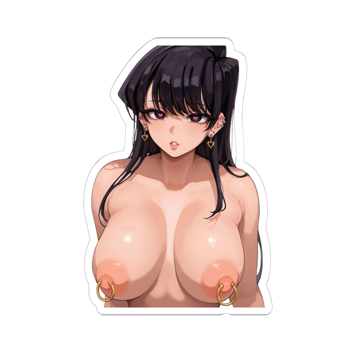 Hentai Sticker | Kiss-Cut Sticker | Komi | Nipple Piercings | Oppai