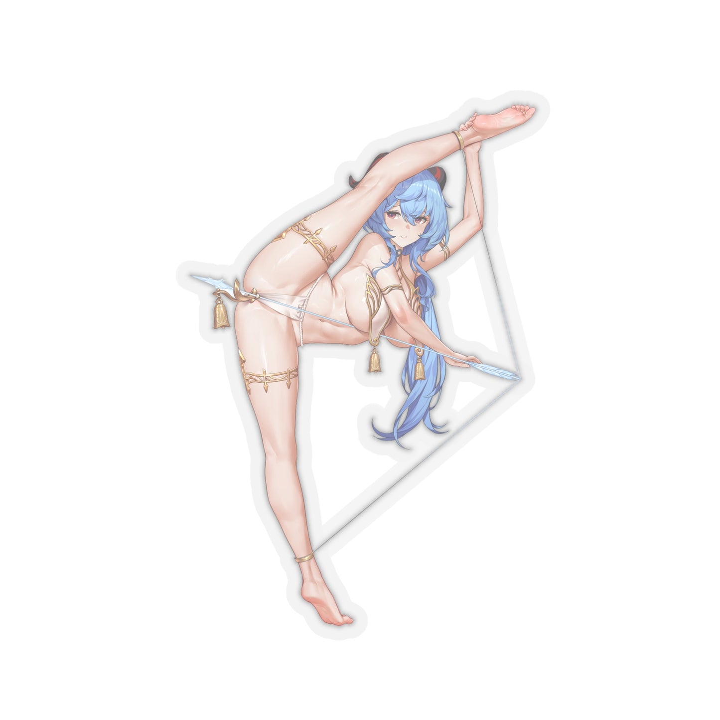 Lewd Ganyu Sticker | Kiss-Cut Sticker | Ganyu Sticker | Sexy Anime Sticker | Lewd Anime Sticker | Waifu | Otaku | Genshin Impact | Bow | Arrow | Blue Hair | Feet