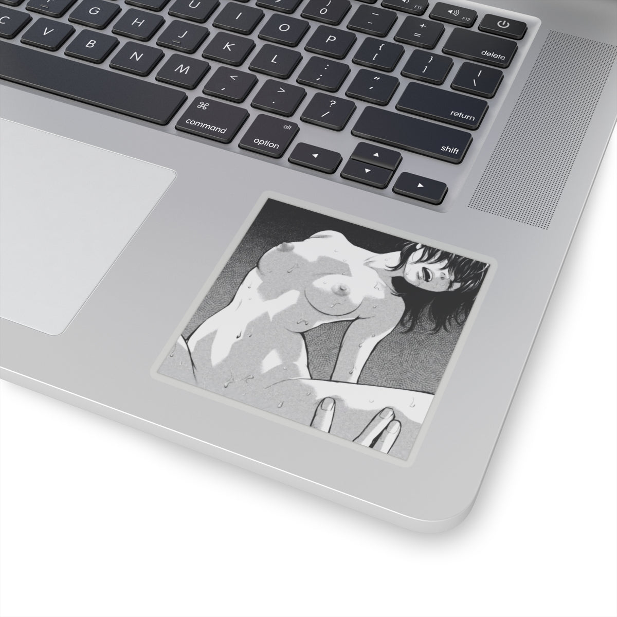 Aesthetic Ecchi Sticker | Orgasm | Black And White