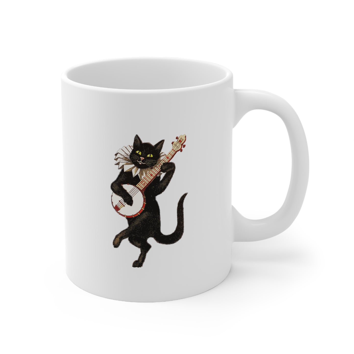 Banjo Cat Mug | Cat Mug | Banjo | Gift for Cat Lovers | Banjo Cat | Black Cat Mug