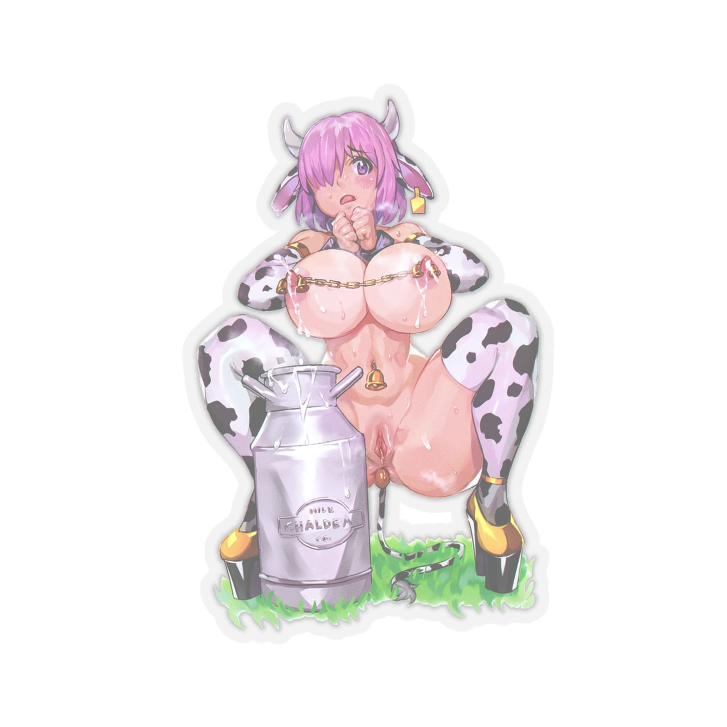 Lewd Mashu Kyrielight Sticker | HuCow | Cow Costume | Fate Grand Order Sticker | Lewd Anime Sticker | Sexy Anime Sticker | Milk