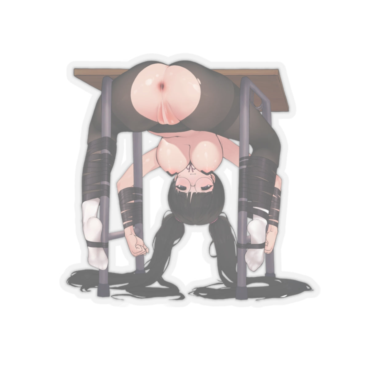 Lewd Anime Girl Sticker | Hentai Sticker | Lewd | Rule 34 | Otaku | Waifu | Constrained | Bondage | Cum Dump | Nipple Piercing | BDSM | Slave | Rayasi
