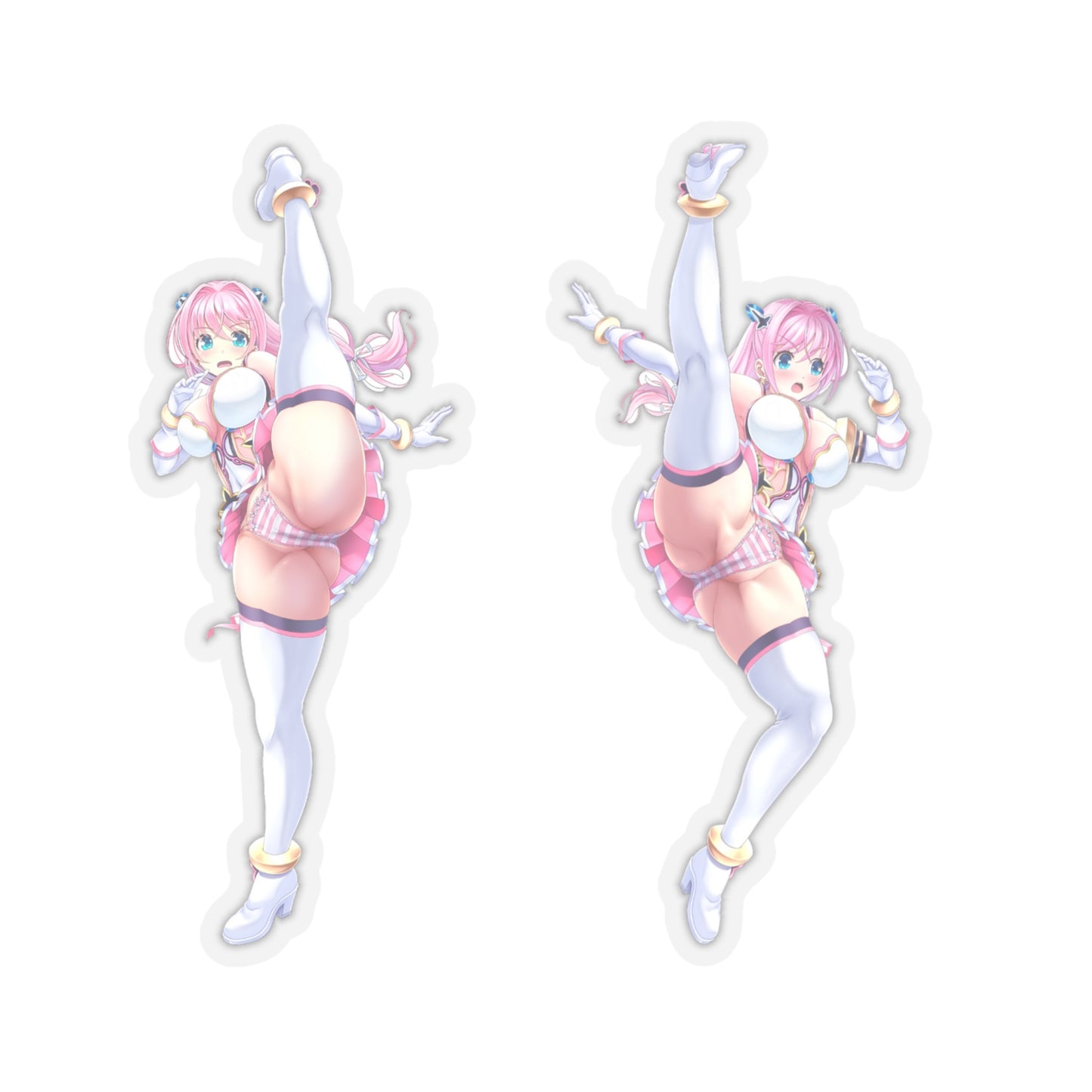 Lewd Cheery Pink Sticker | 2 Stickers For The Price of 1 | Sexy Kick | Sexy Anime Sticker | Lewd | Waifu | Otaku | Aigan Tenshi