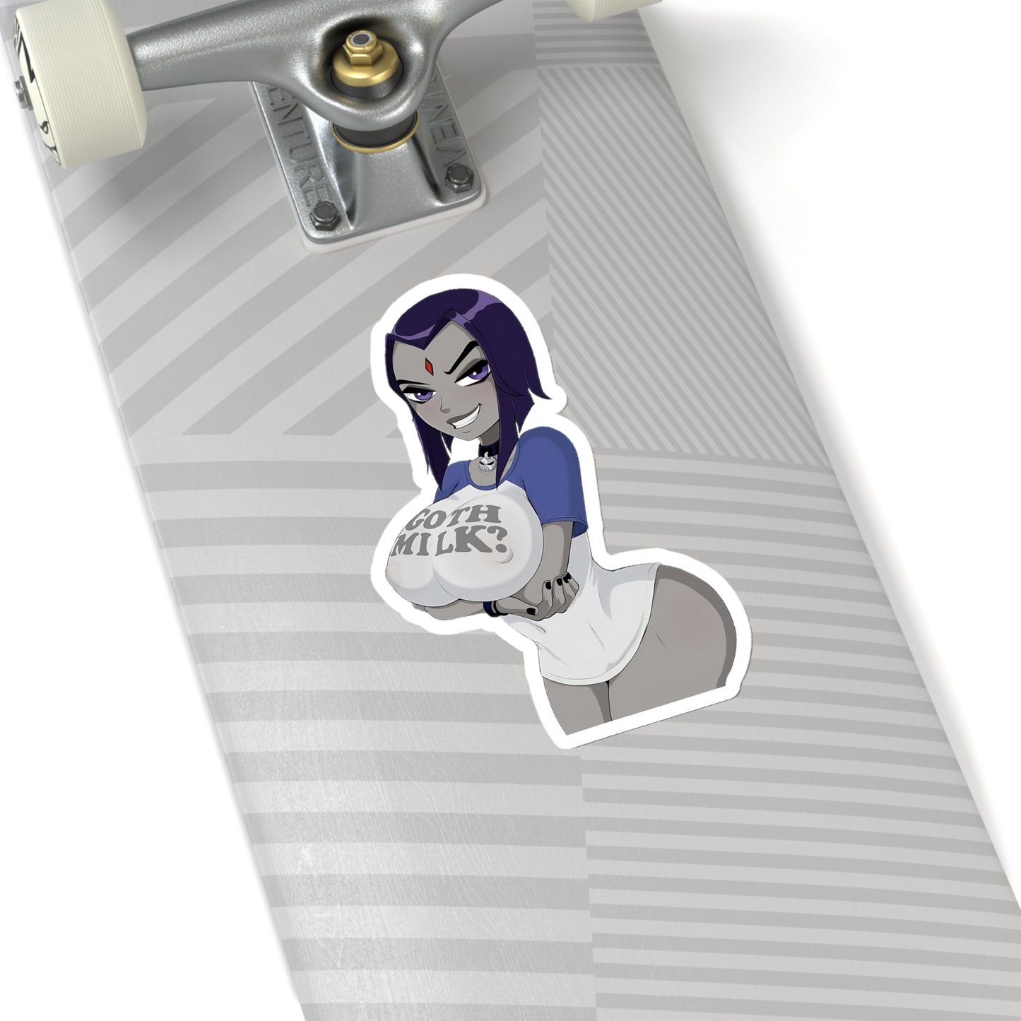 Lewd Raven Sticker | Big Boobs | Goth Milk | Sexy Raven Sticker | Sexy Anime Sticker | Lewd Anime Sticker | Otaku | Waifu | Ecchi | Emo | Goth