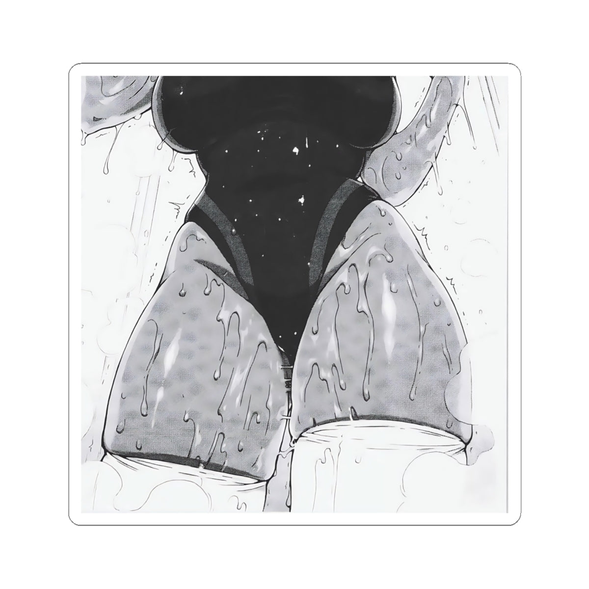 Sweaty Thighs Sticker | Aesthetic Ecchi | Black And White