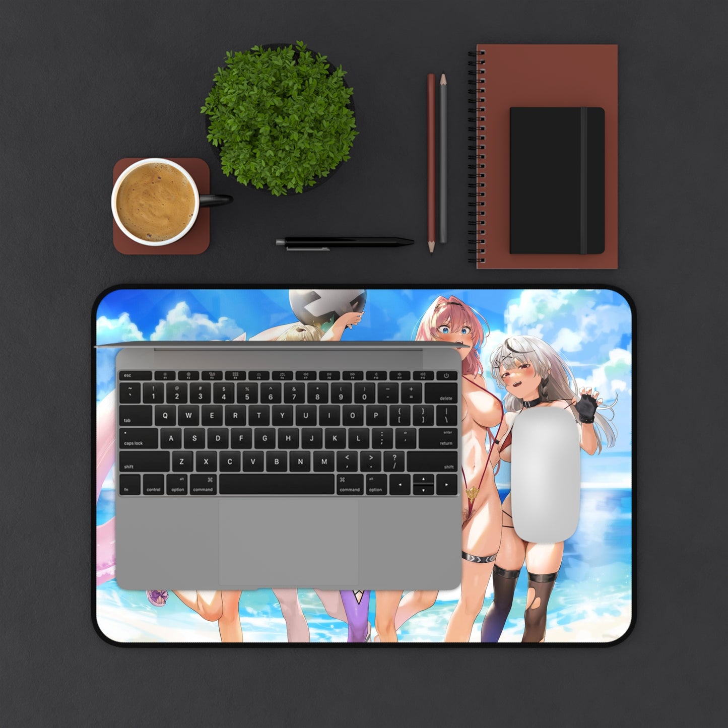 Sexy Anime Mouse Pad | Hot Girls | XXL | Microbikini | Lewd | Naughty Anime Girls at the Beach | Pubic Hair