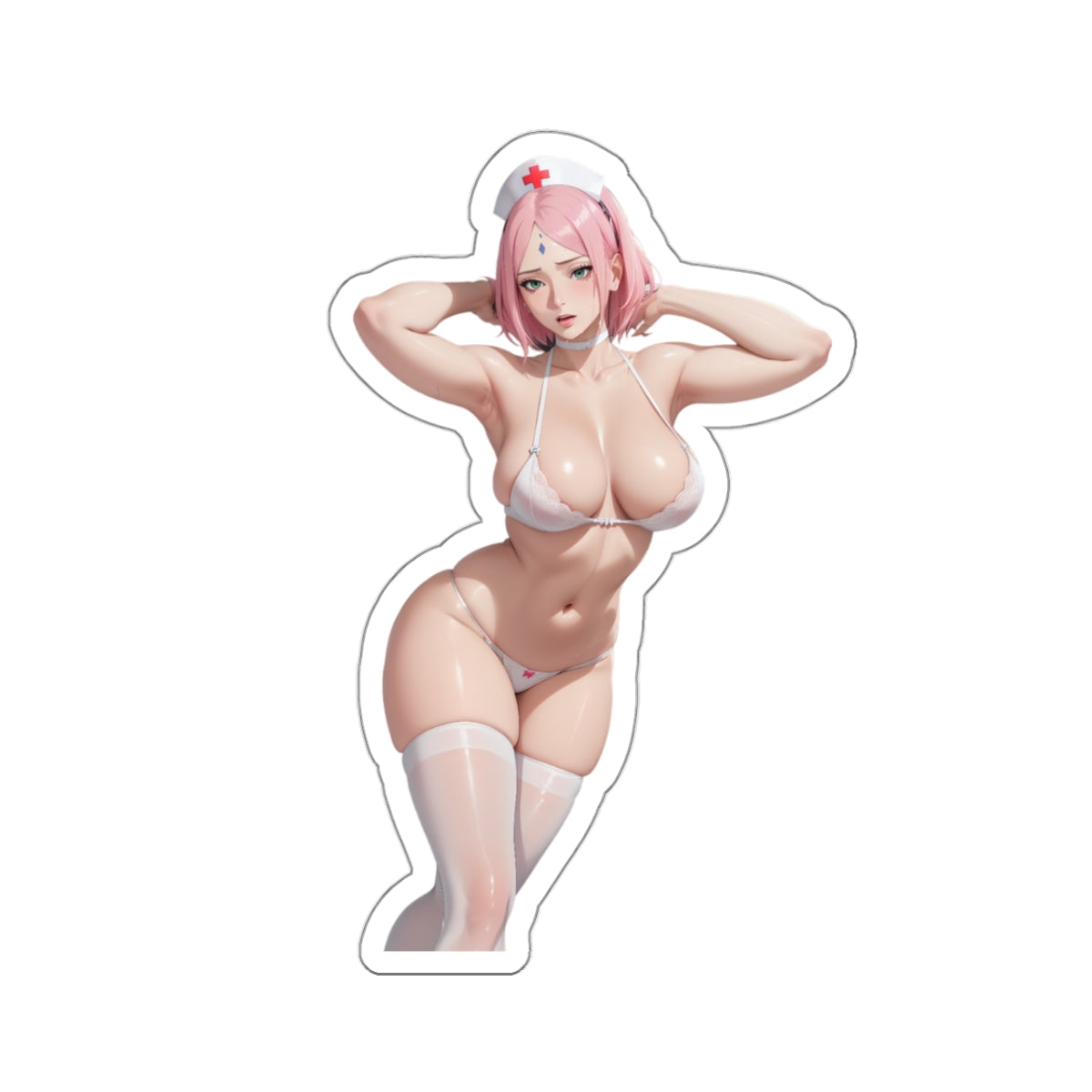 Sexy Waifu Sticker | Sakura | Sexy Nurse | Sexy Anime Sticker | Lewd Anime Sticker | Otaku | Waifu | Waifu Sticker