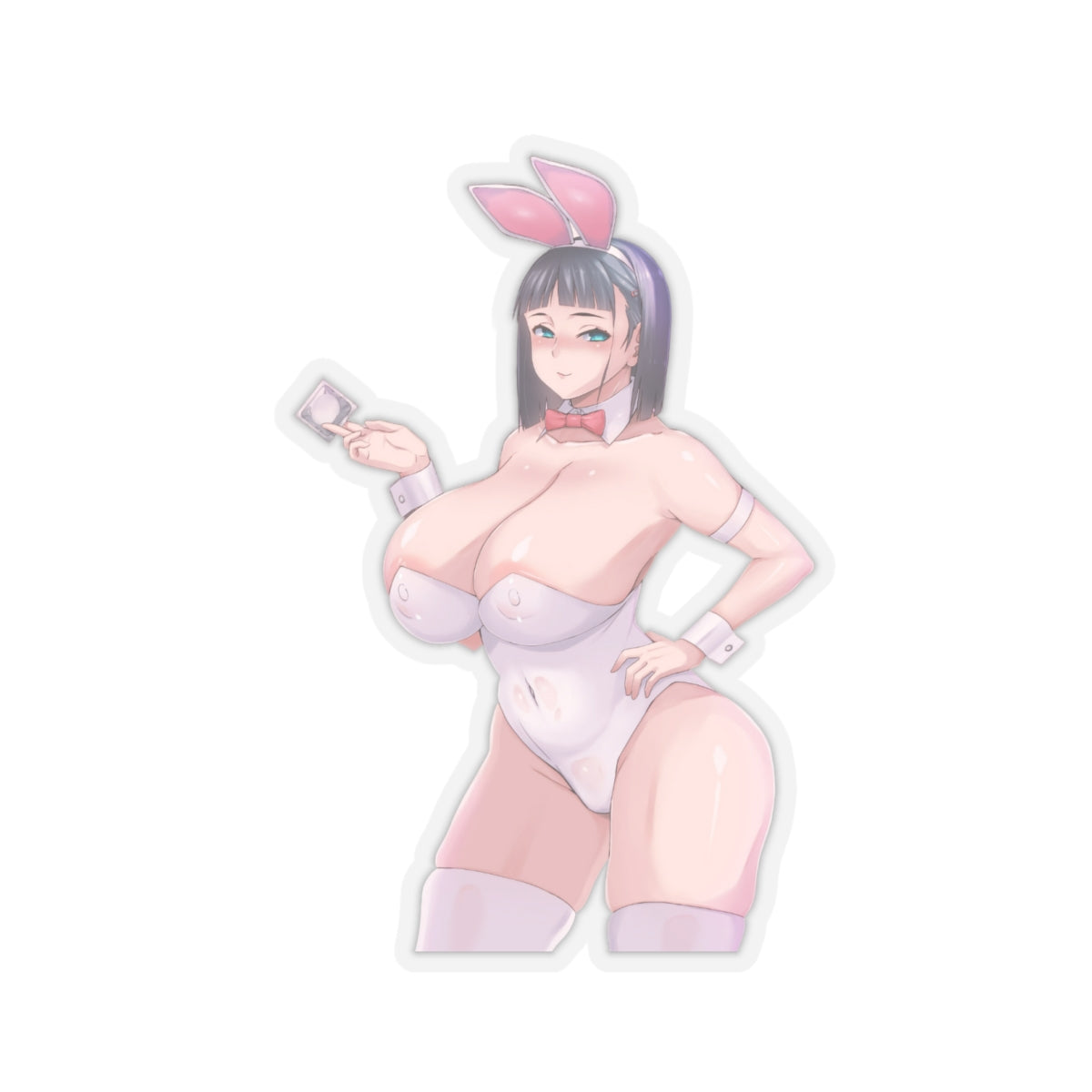 Lewd Anime Girl Sticker | Hentai Sticker | Lewd | Rule 34 | Otaku | Waifu | Leather | Bunny Costume | Condom | Big Tits