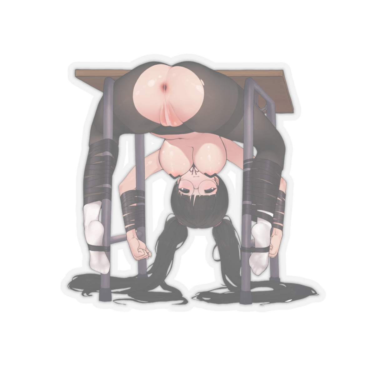 Lewd Anime Girl Sticker | Hentai Sticker | Lewd | Rule 34 | Otaku | Waifu | Constrained | Bondage | Cum Dump | Nipple Piercing | BDSM | Slave | Rayasi