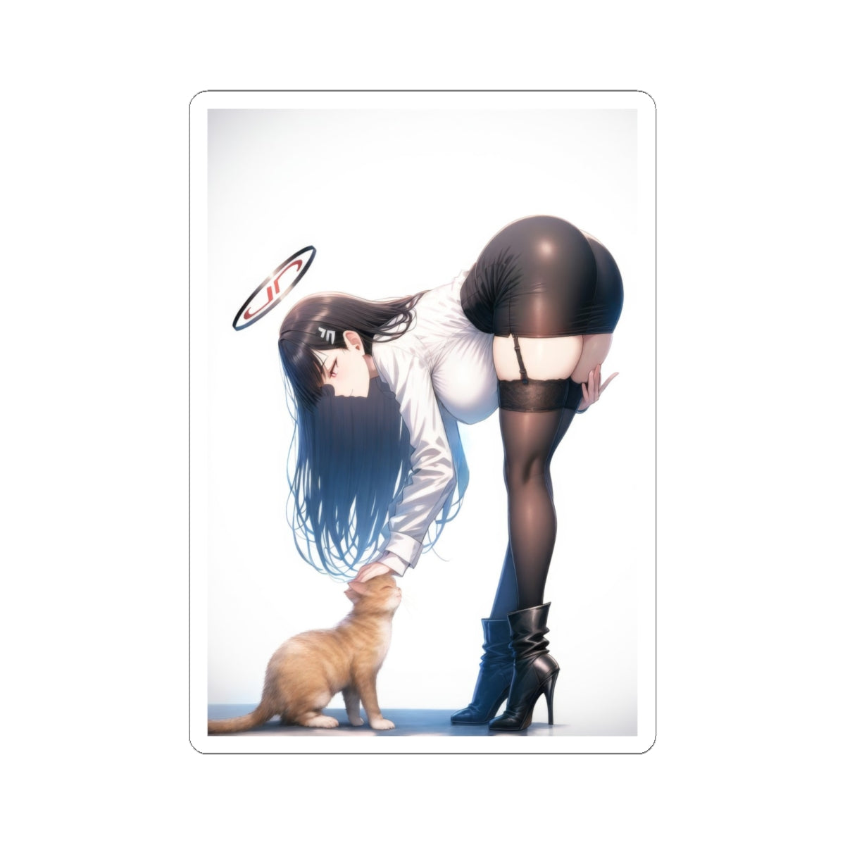 Sexy Waifu Sticker | Cat | Skirt Ass