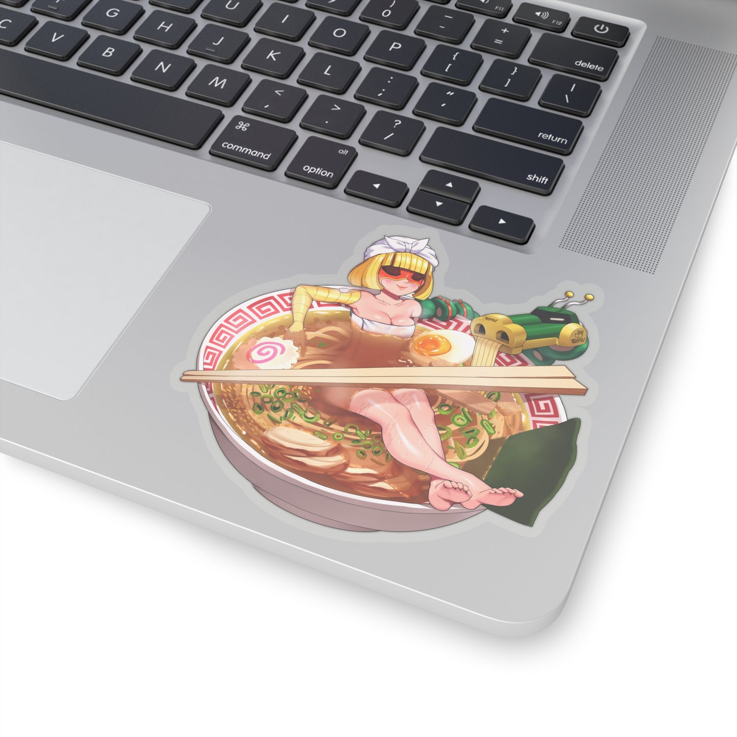 Sexy Min Min Sticker | Ramen Bowl | Funny Anime Sticker | Kiss-Cut Sticker | Arms | Noodles | Sexy Anime Sticker | Lewd Anime Sticker | Otaku | Waifu | Ramen | Food | Bath | Funny