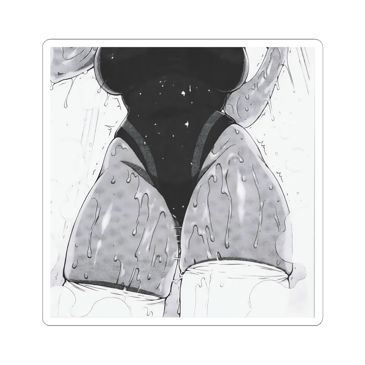 Sweaty Thighs Sticker | Aesthetic Ecchi | Black And White