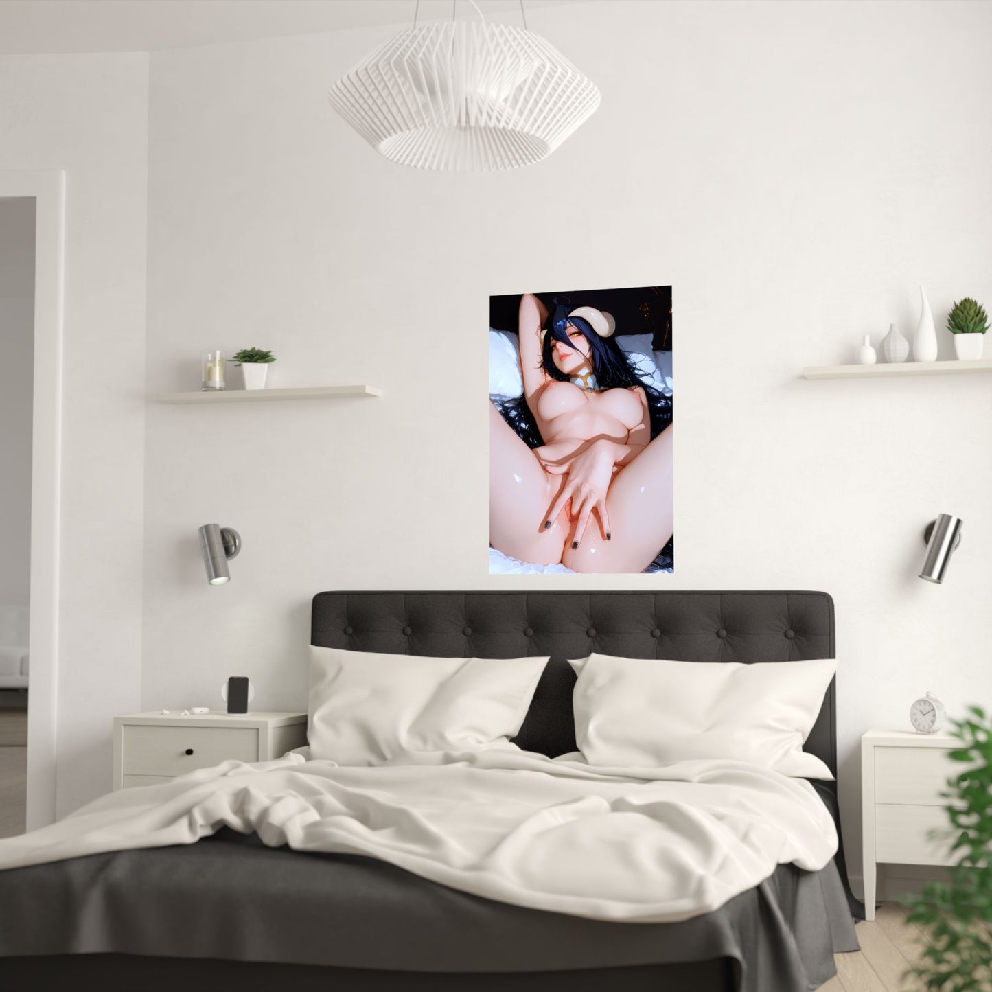 Sexy Waifu Poster | Ecchi | Albedo | Masturbation | Uncensored Pussy