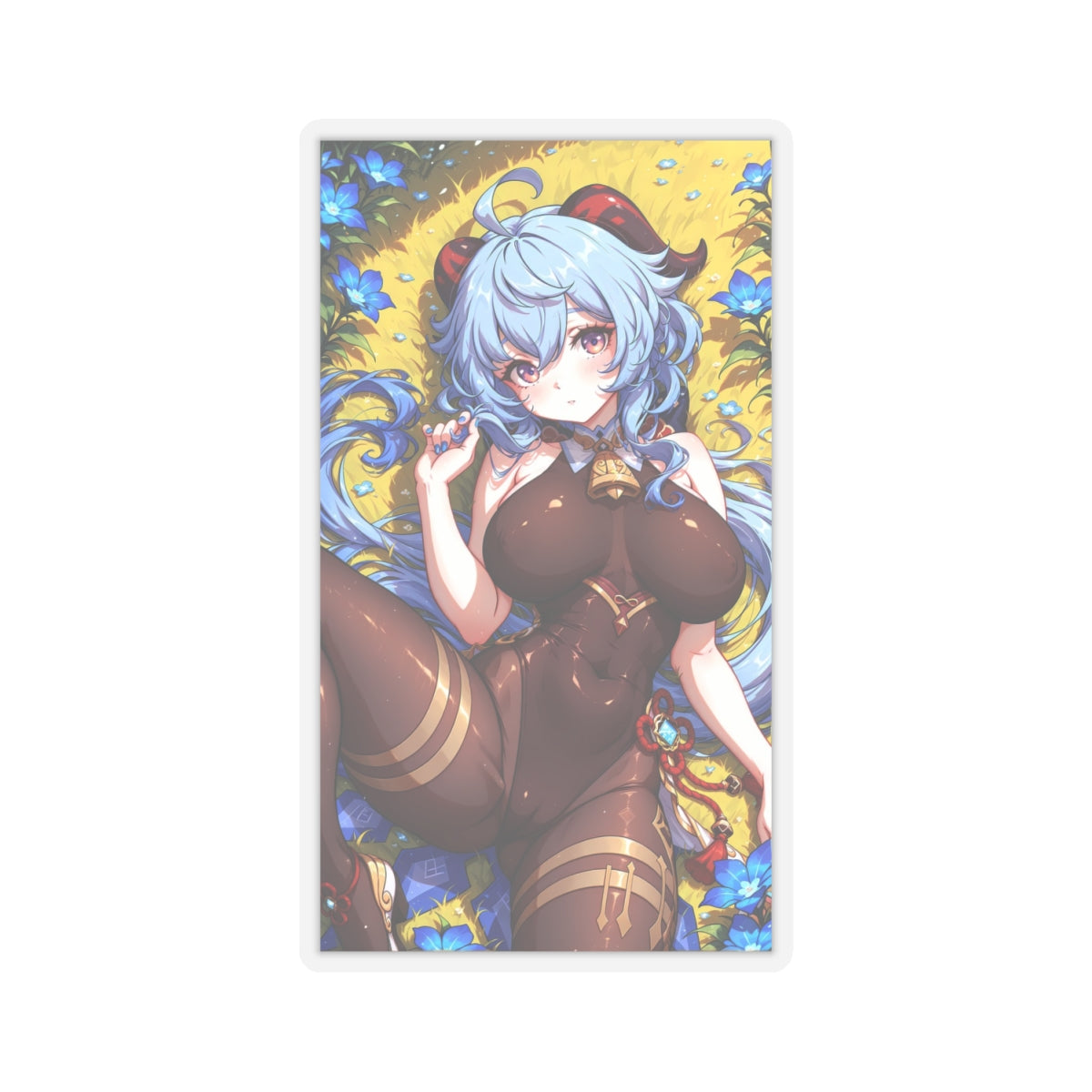 Ecchi Sticker | Blue Hair| Hentai NSFW Sticker | Goat Girl | Demon Girl