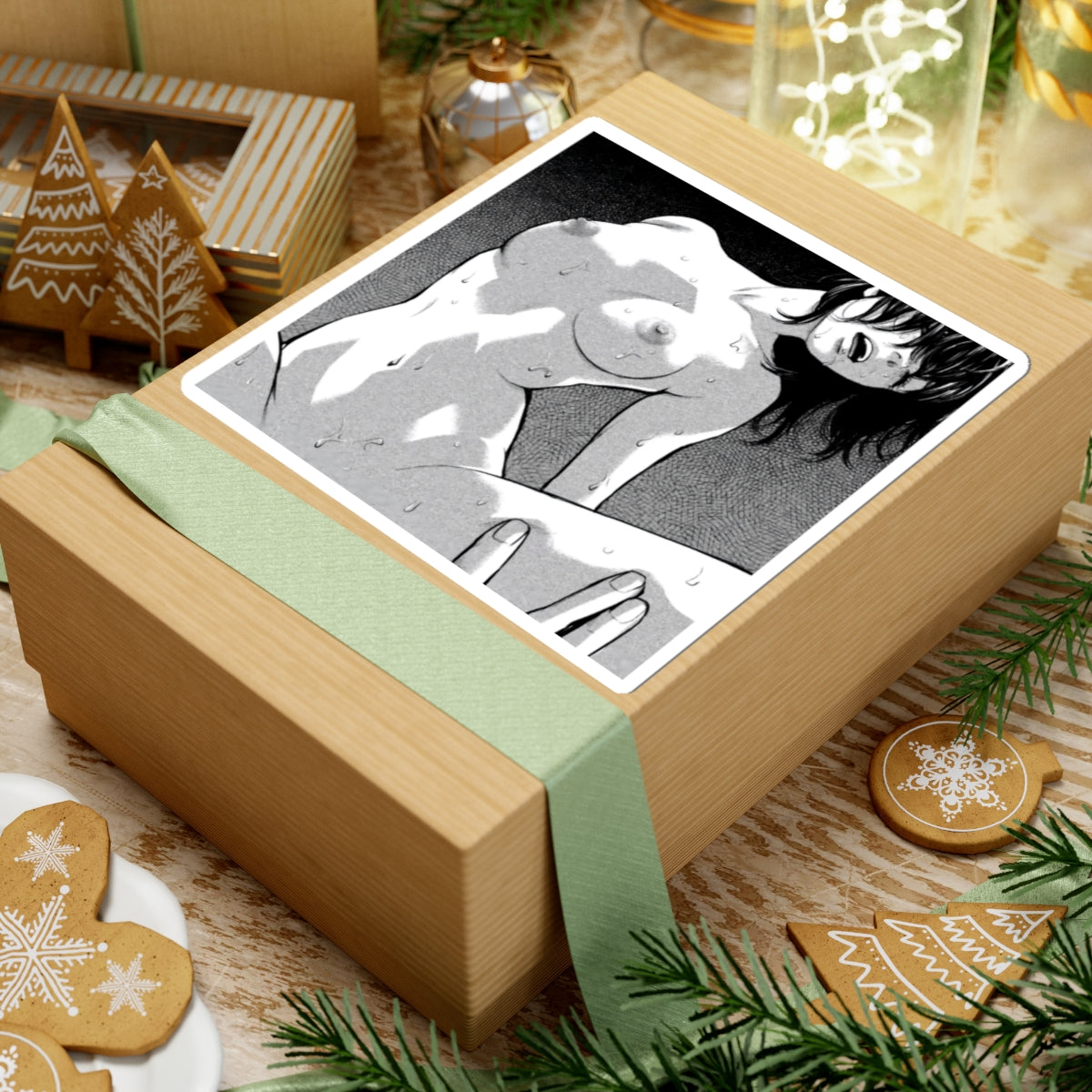 Aesthetic Ecchi Sticker | Orgasm | Black And White